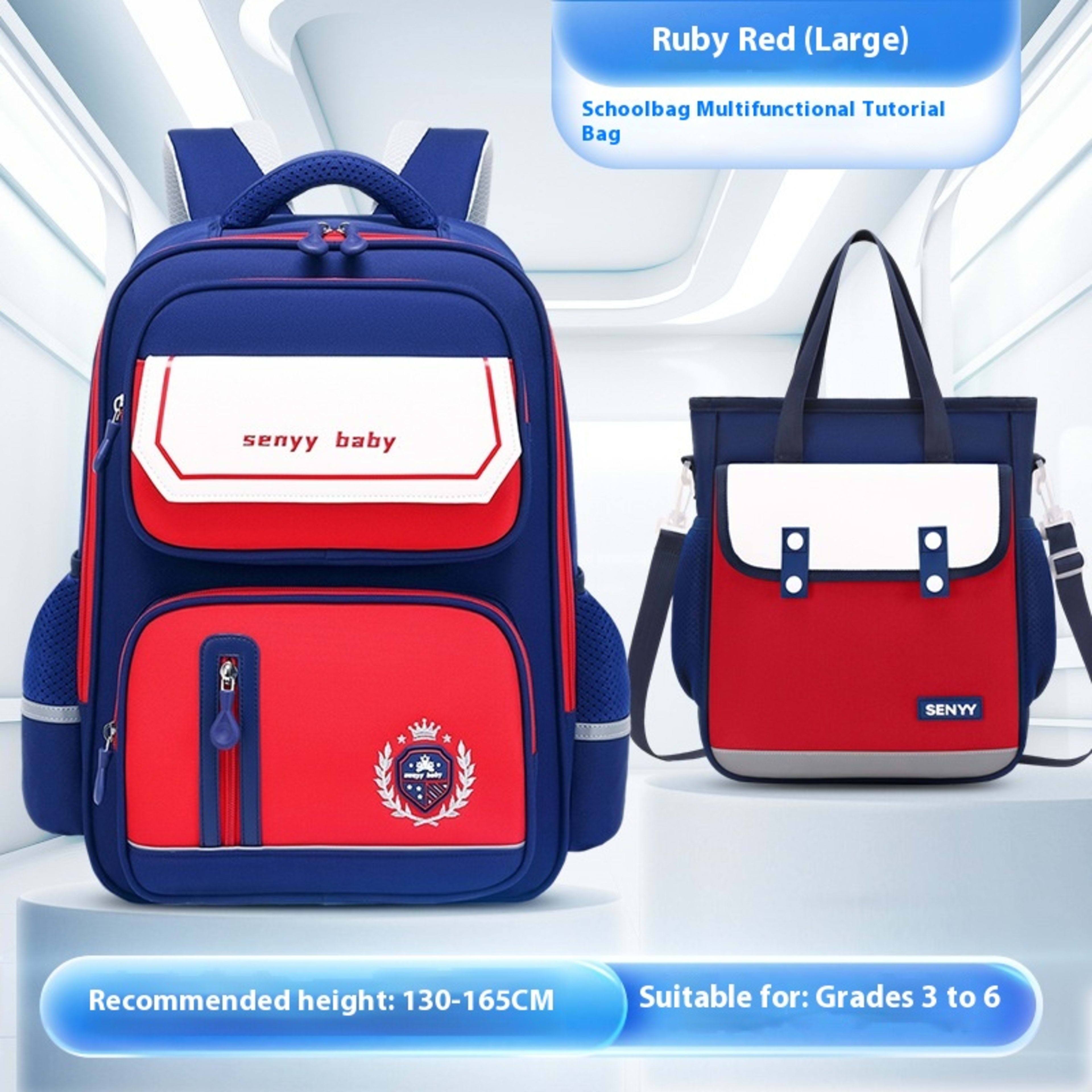 Children's Spine Protector Backpack With Water-repellent Large Capacity Oxford Cloth School Bag 17
