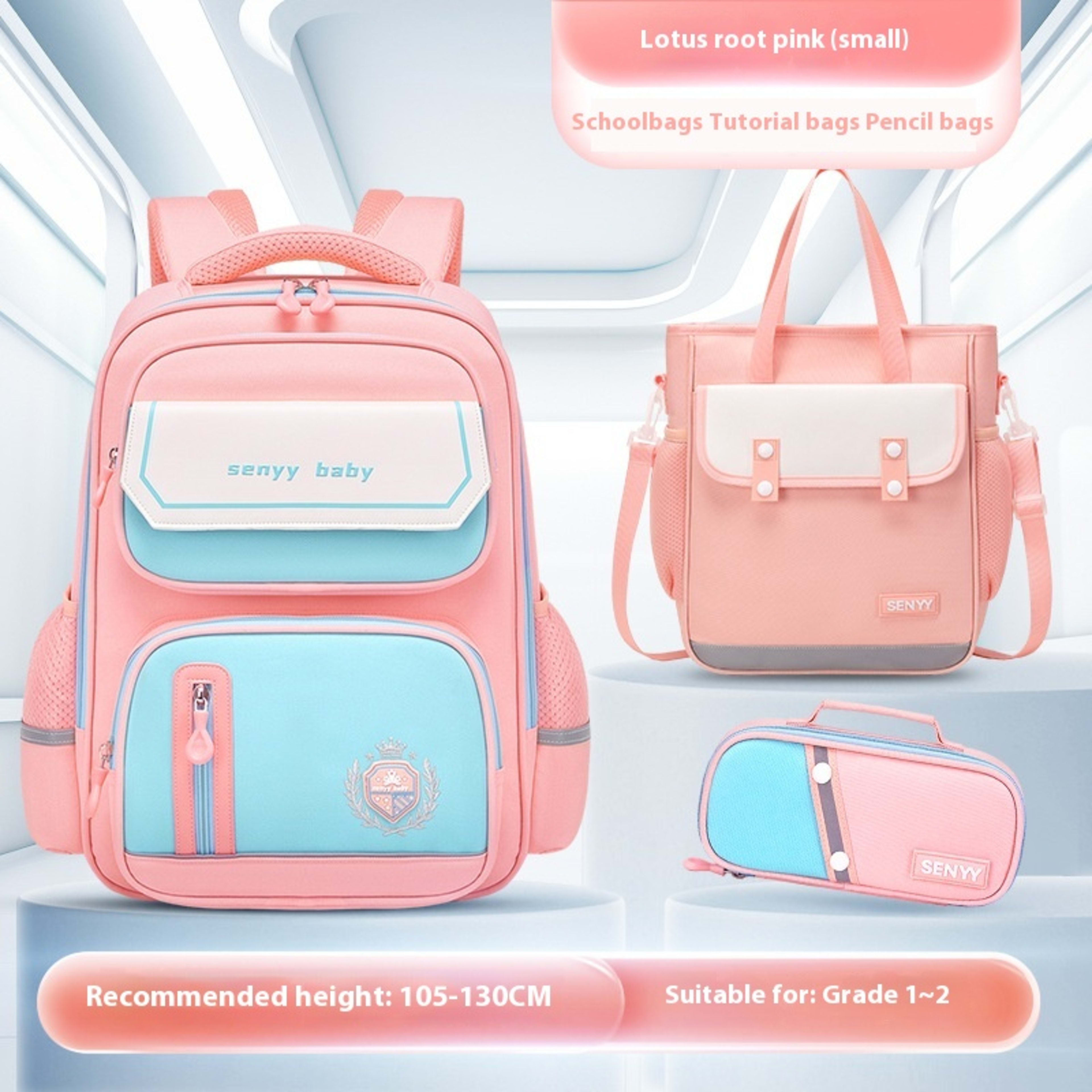 Children's Spine Protector Backpack With Water-repellent Large Capacity Oxford Cloth School Bag 48