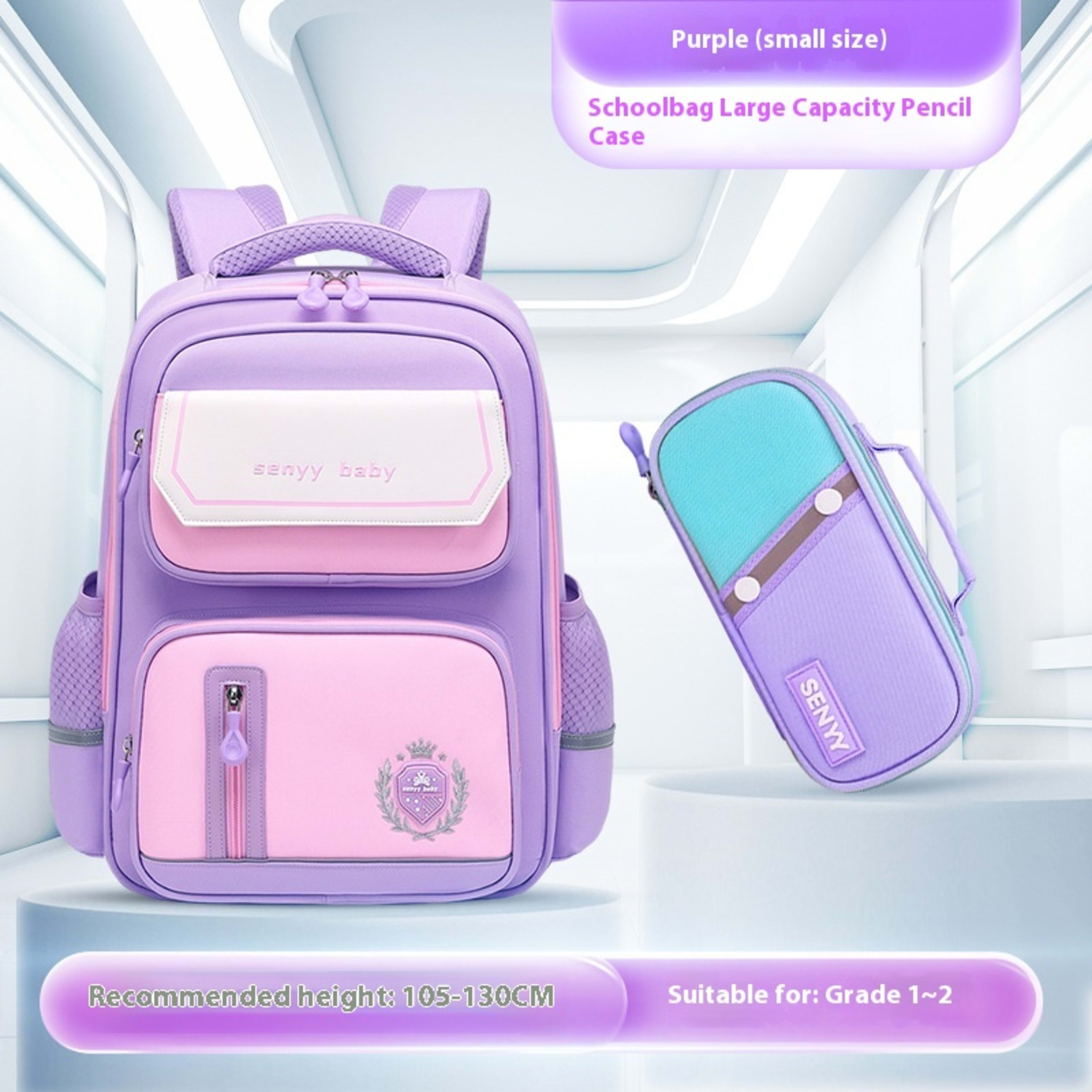 Children's Spine Protector Backpack With Water-repellent Large Capacity Oxford Cloth School Bag 7