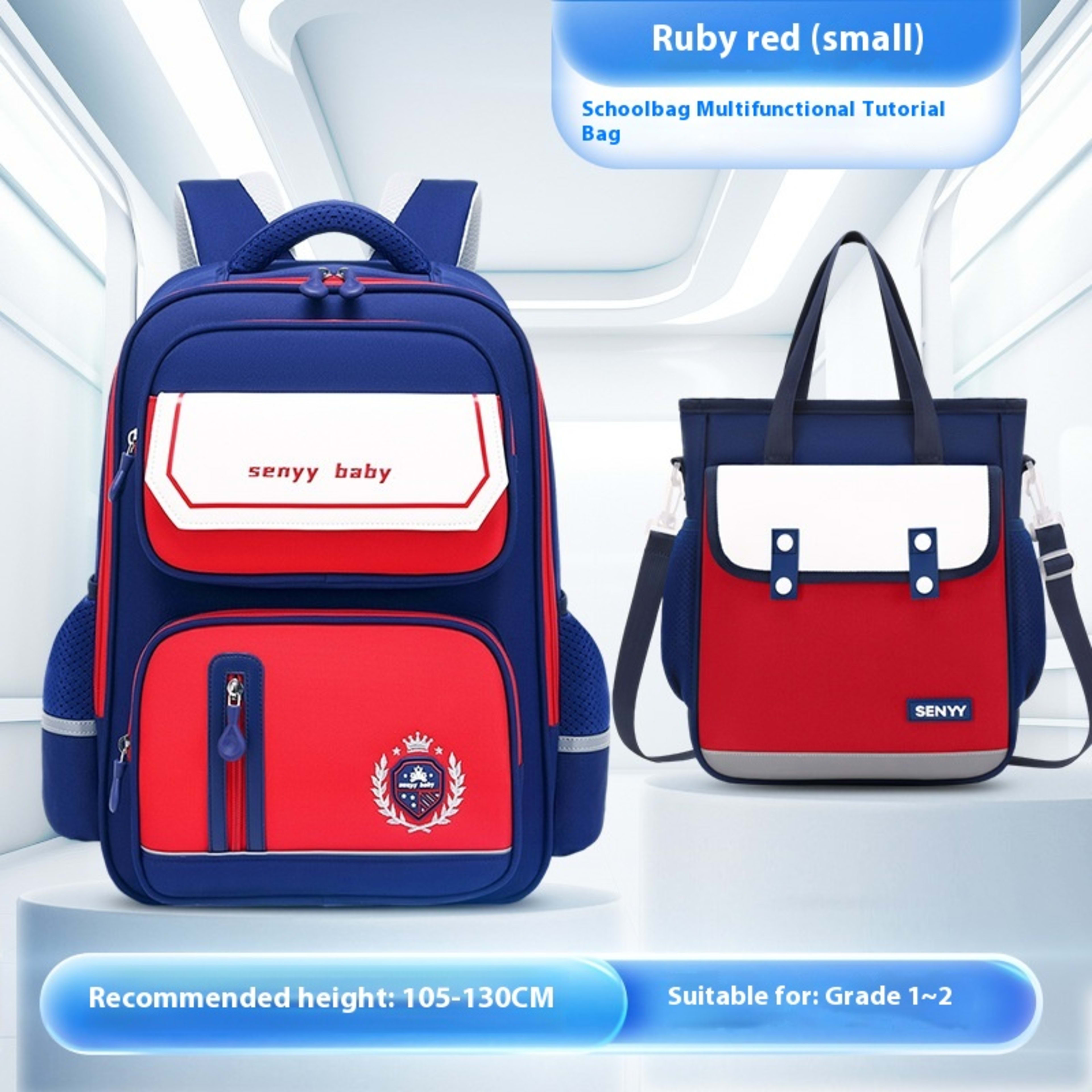 Children's Spine Protector Backpack With Water-repellent Large Capacity Oxford Cloth School Bag 37