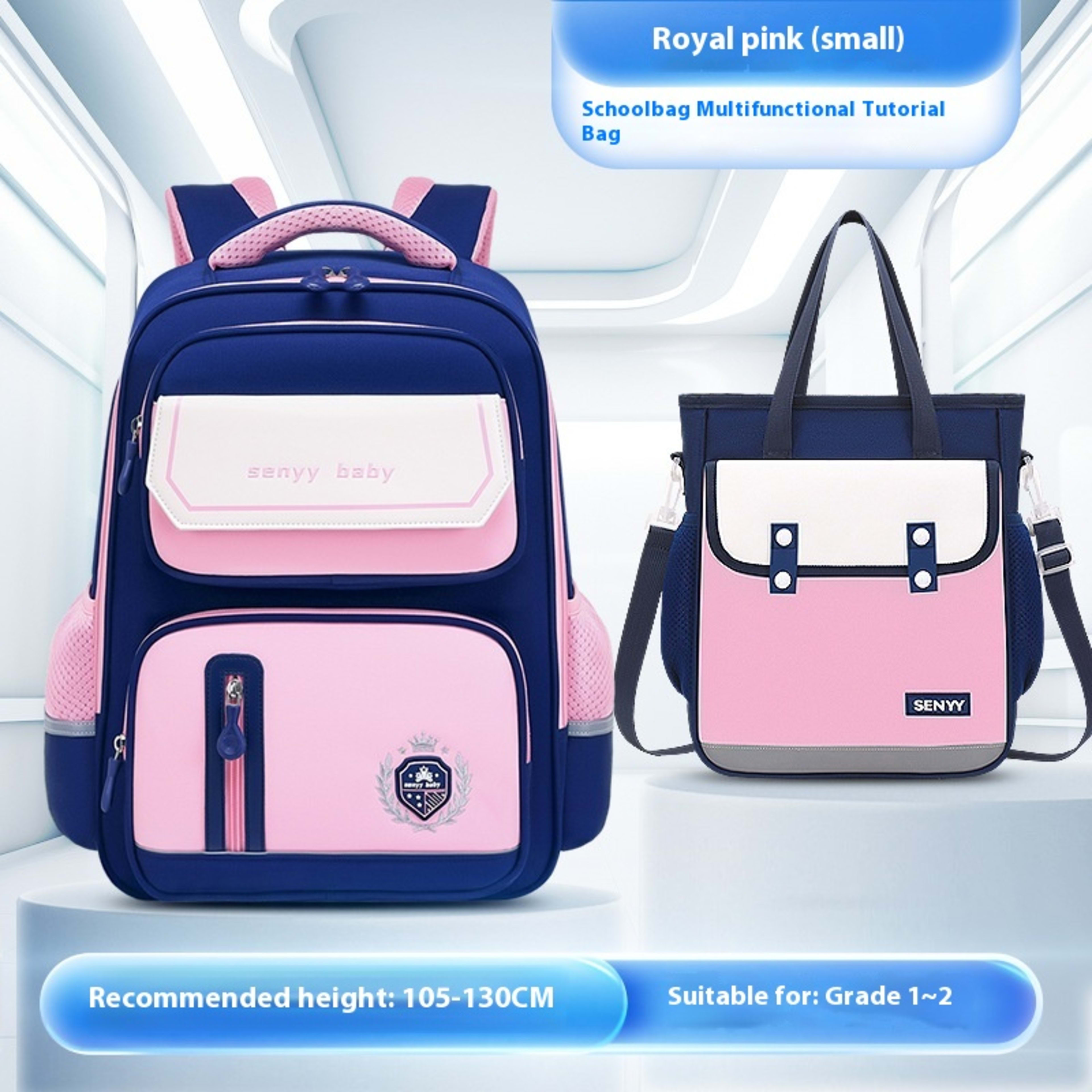 Children's Spine Protector Backpack With Water-repellent Large Capacity Oxford Cloth School Bag 23