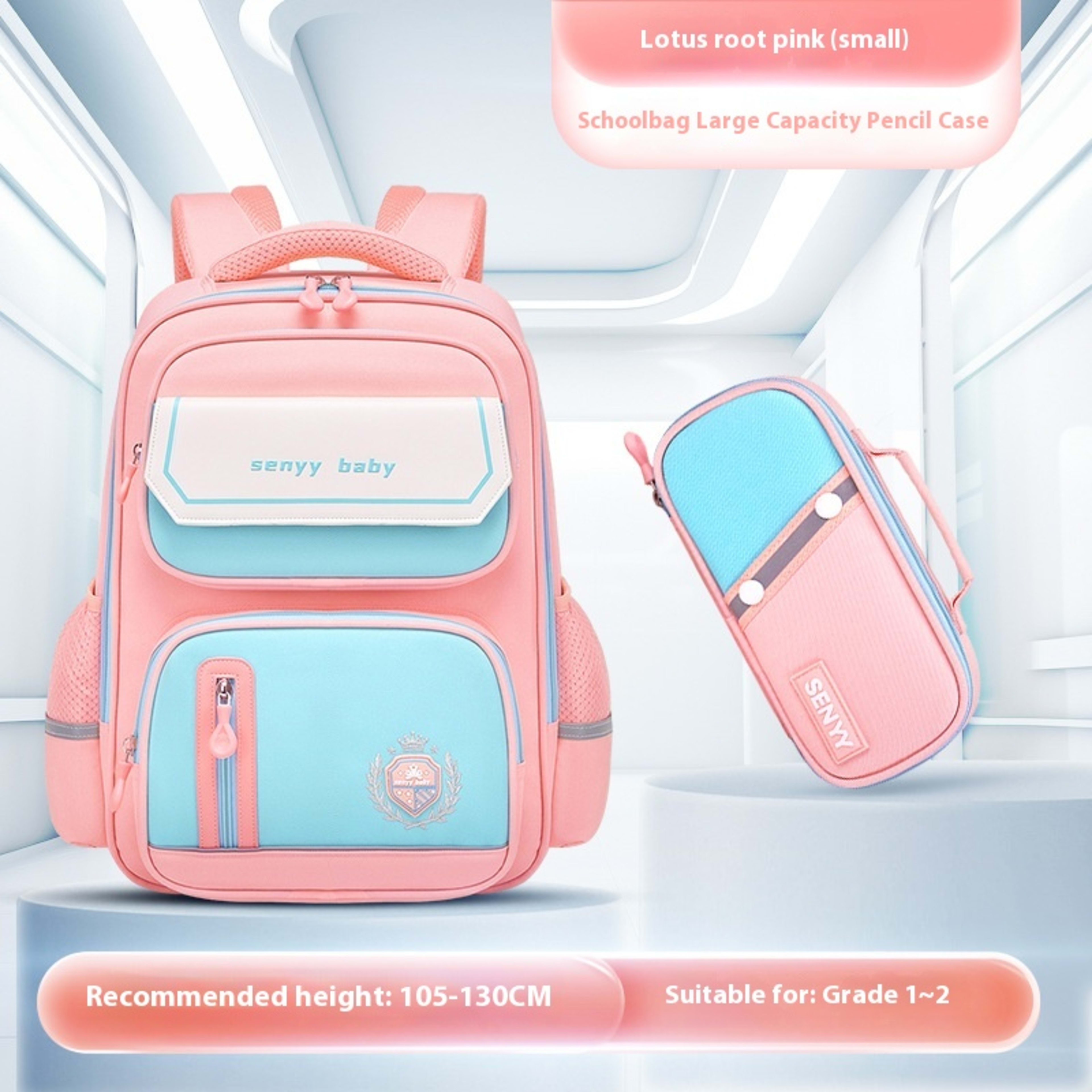 Children's Spine Protector Backpack With Water-repellent Large Capacity Oxford Cloth School Bag 44