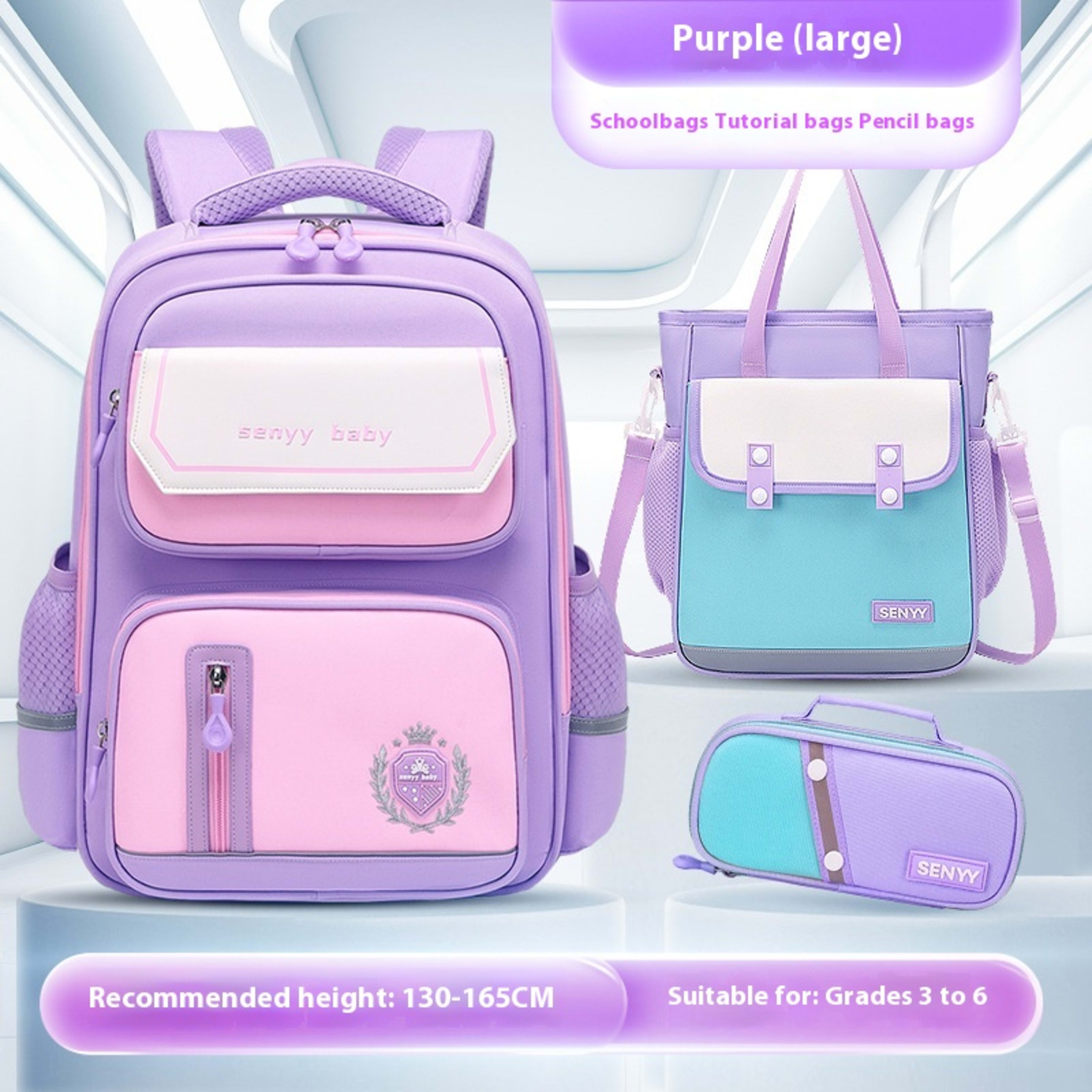 Children's Spine Protector Backpack With Water-repellent Large Capacity Oxford Cloth School Bag 5