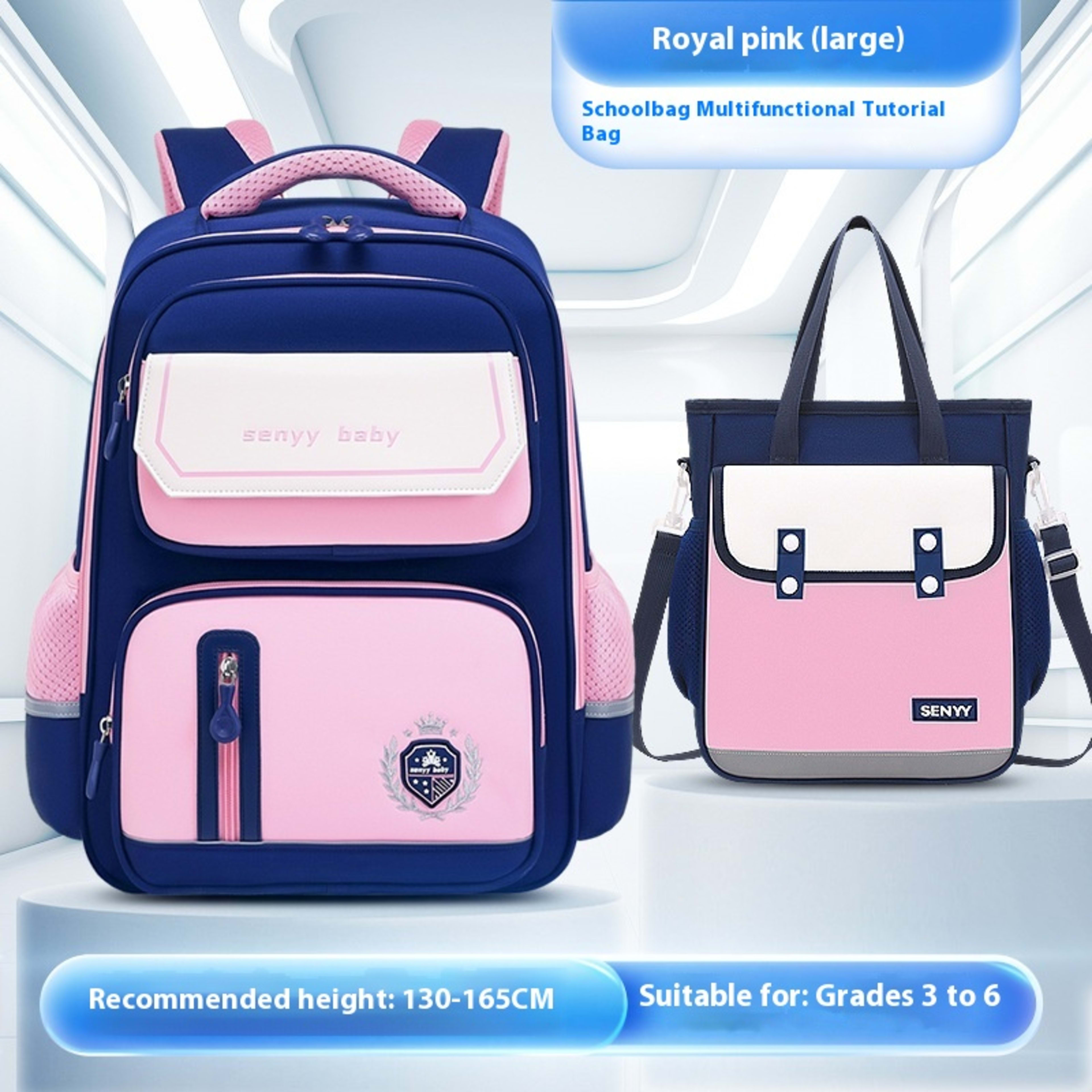 Children's Spine Protector Backpack With Water-repellent Large Capacity Oxford Cloth School Bag 13