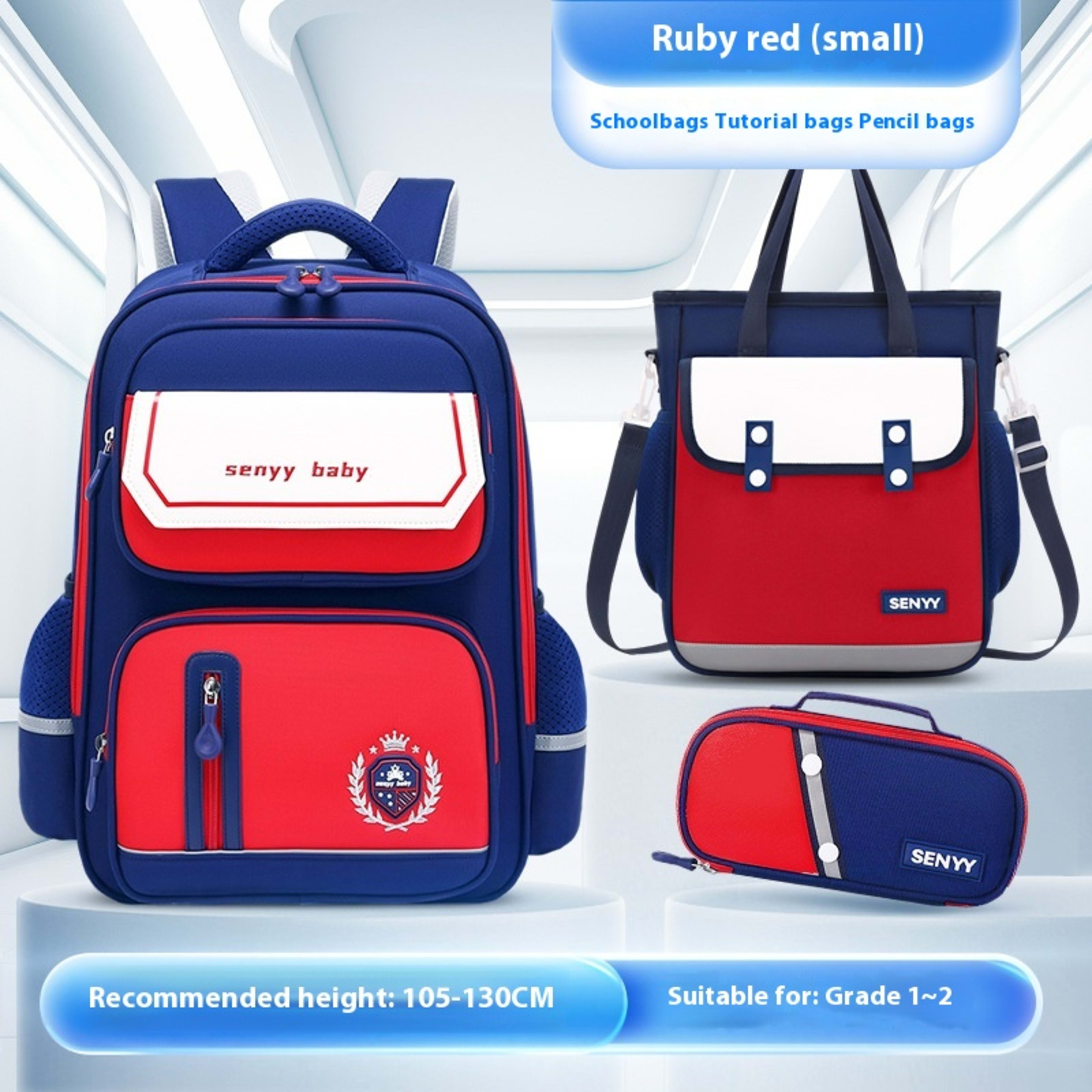 Children's Spine Protector Backpack With Water-repellent Large Capacity Oxford Cloth School Bag 40