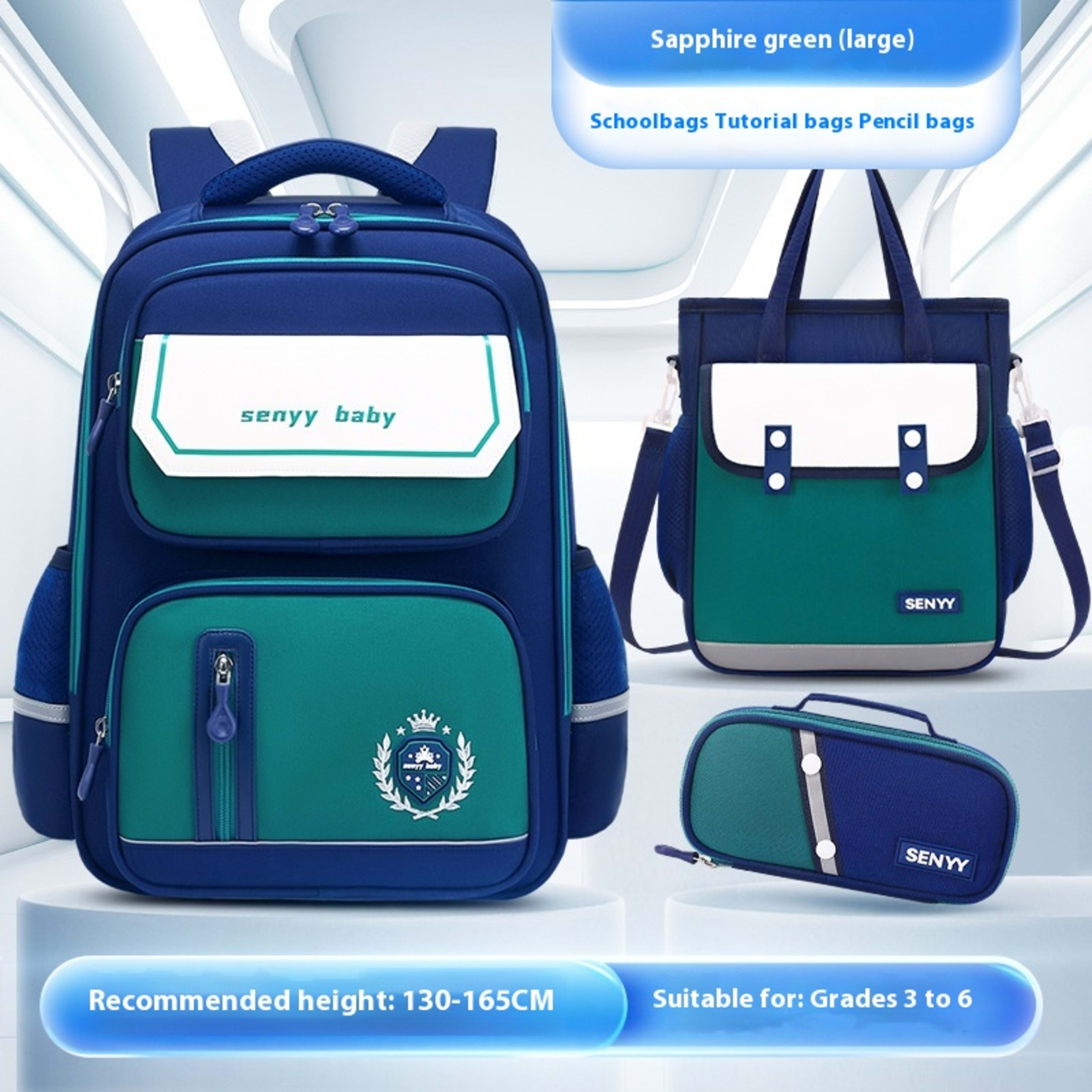 Children's Spine Protector Backpack With Water-repellent Large Capacity Oxford Cloth School Bag 16