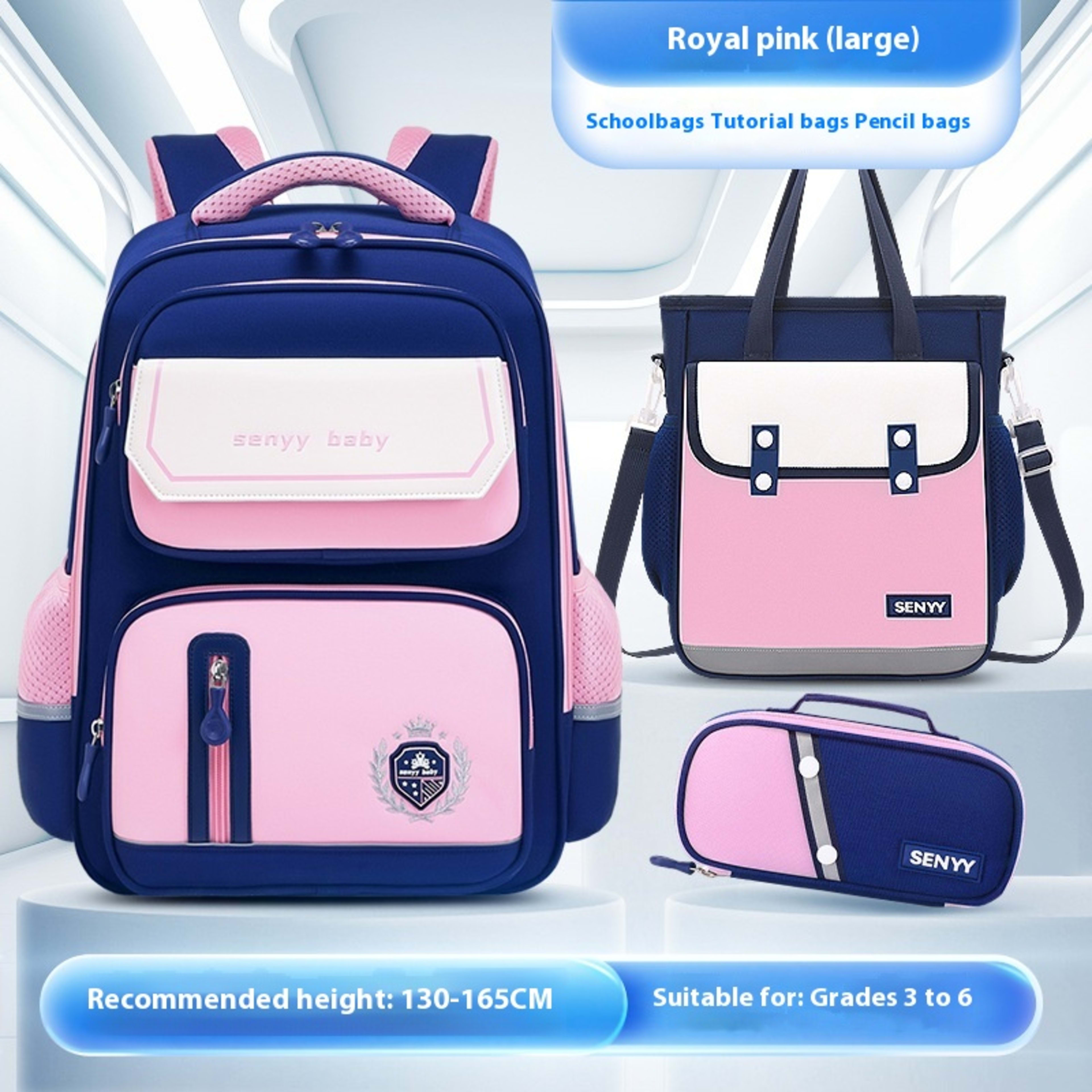 Children's Spine Protector Backpack With Water-repellent Large Capacity Oxford Cloth School Bag 8