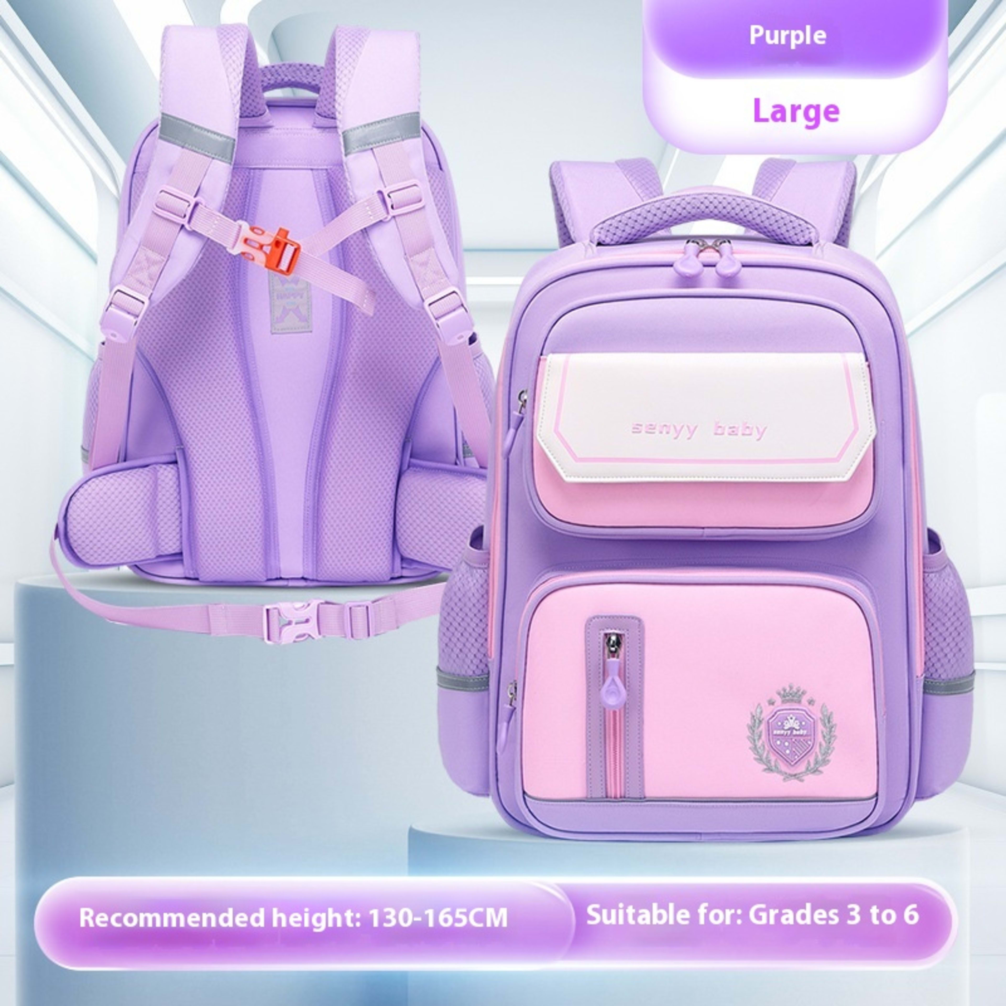 Children's Spine Protector Backpack With Water-repellent Large Capacity Oxford Cloth School Bag 31