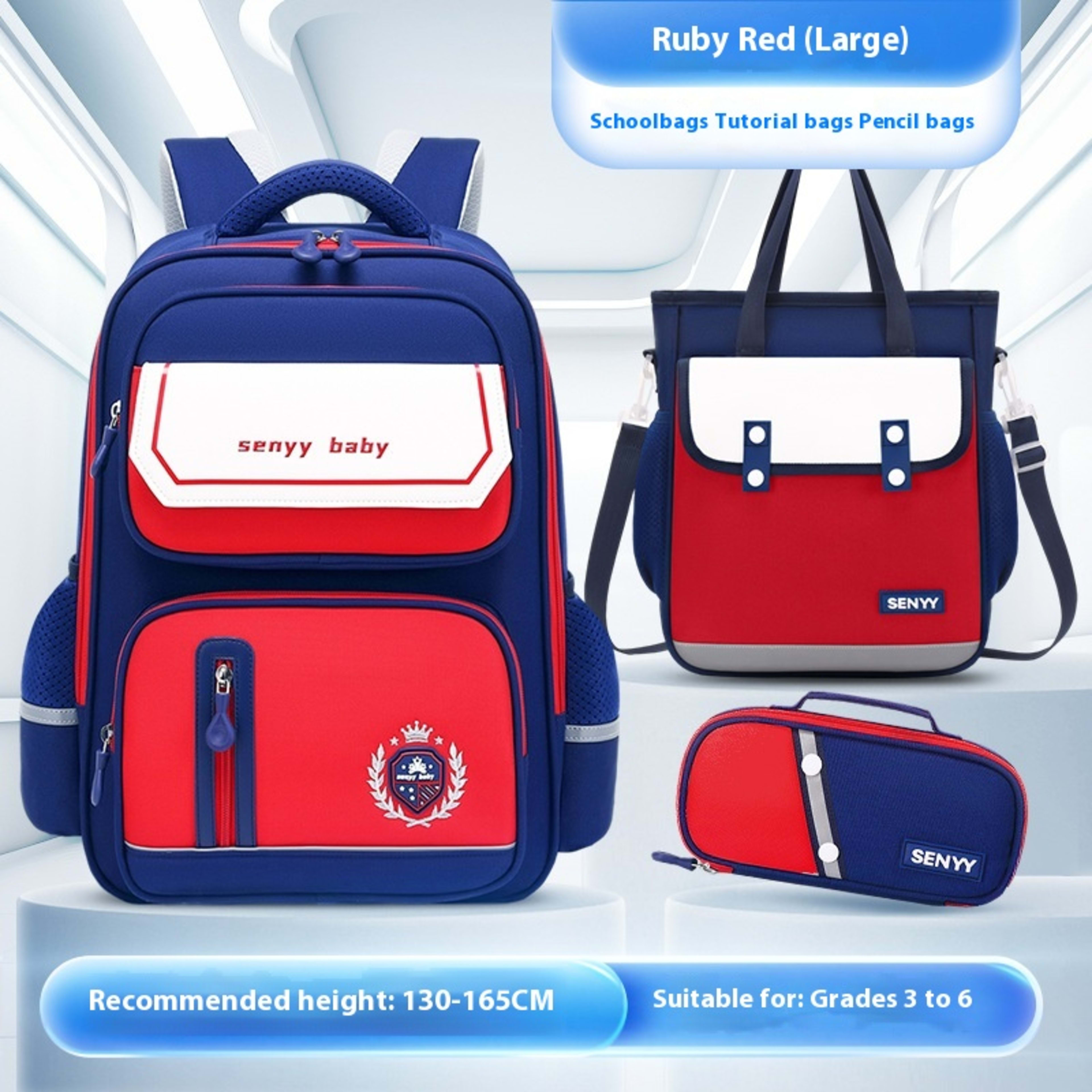 Children's Spine Protector Backpack With Water-repellent Large Capacity Oxford Cloth School Bag 18