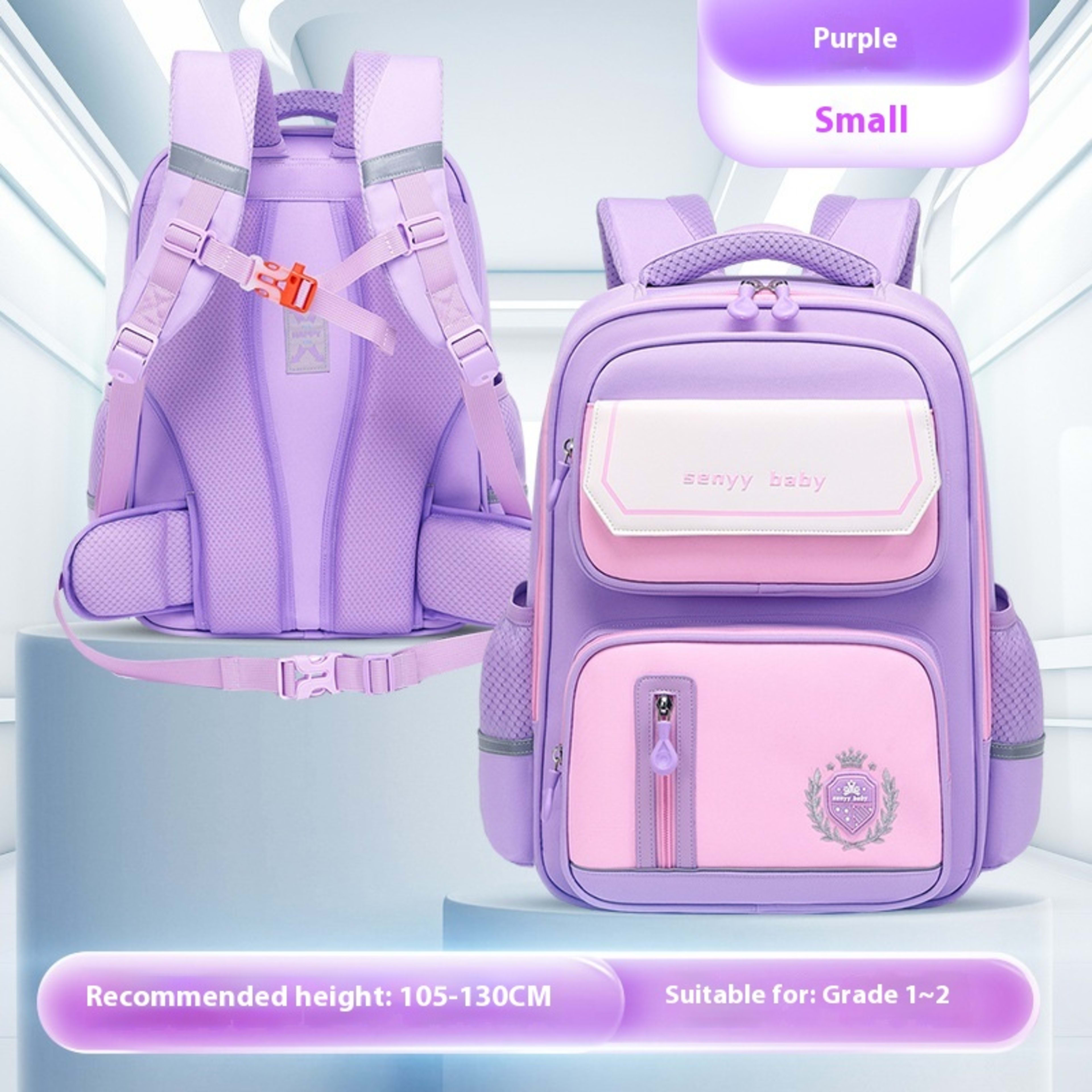 Children's Spine Protector Backpack With Water-repellent Large Capacity Oxford Cloth School Bag 38