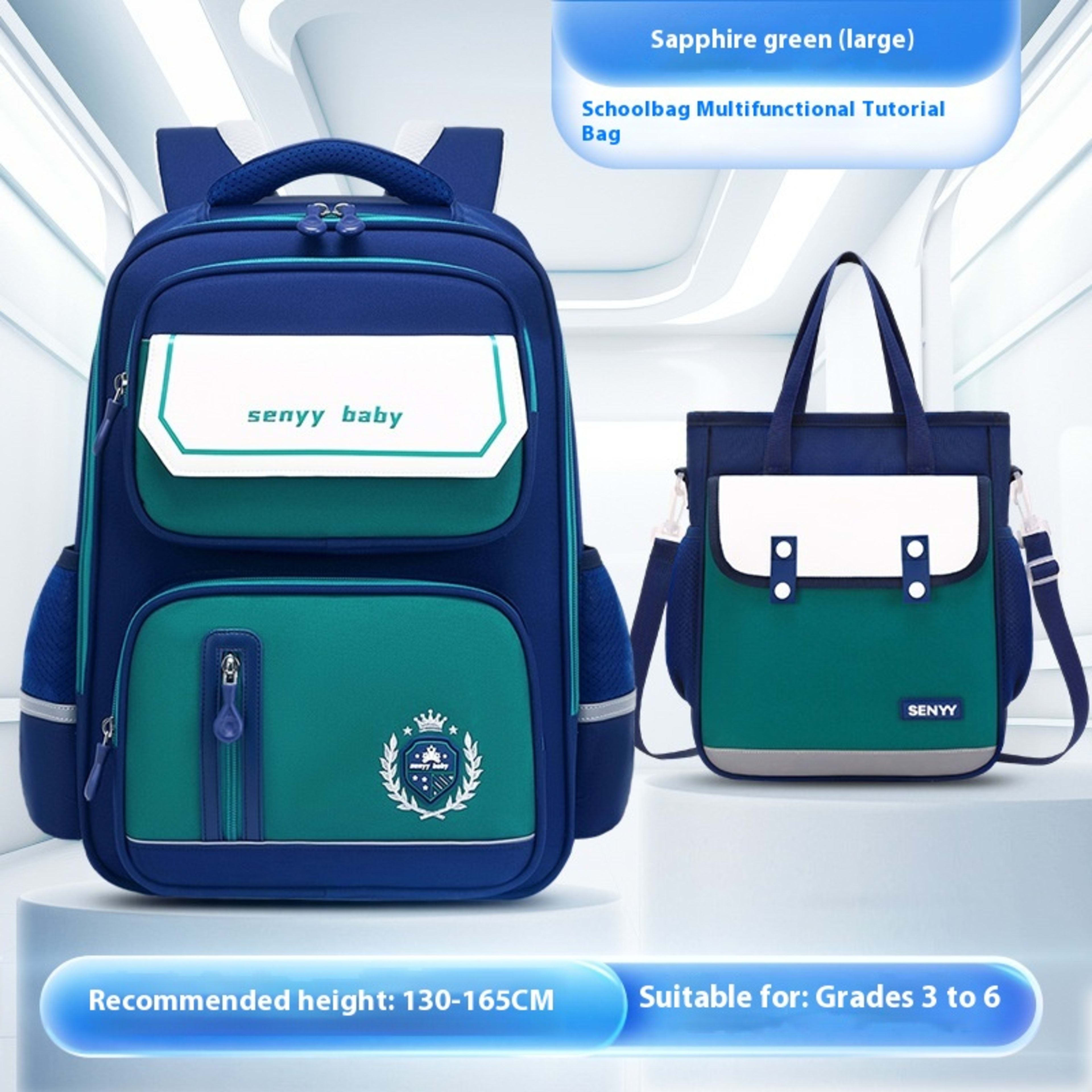 Children's Spine Protector Backpack With Water-repellent Large Capacity Oxford Cloth School Bag 11