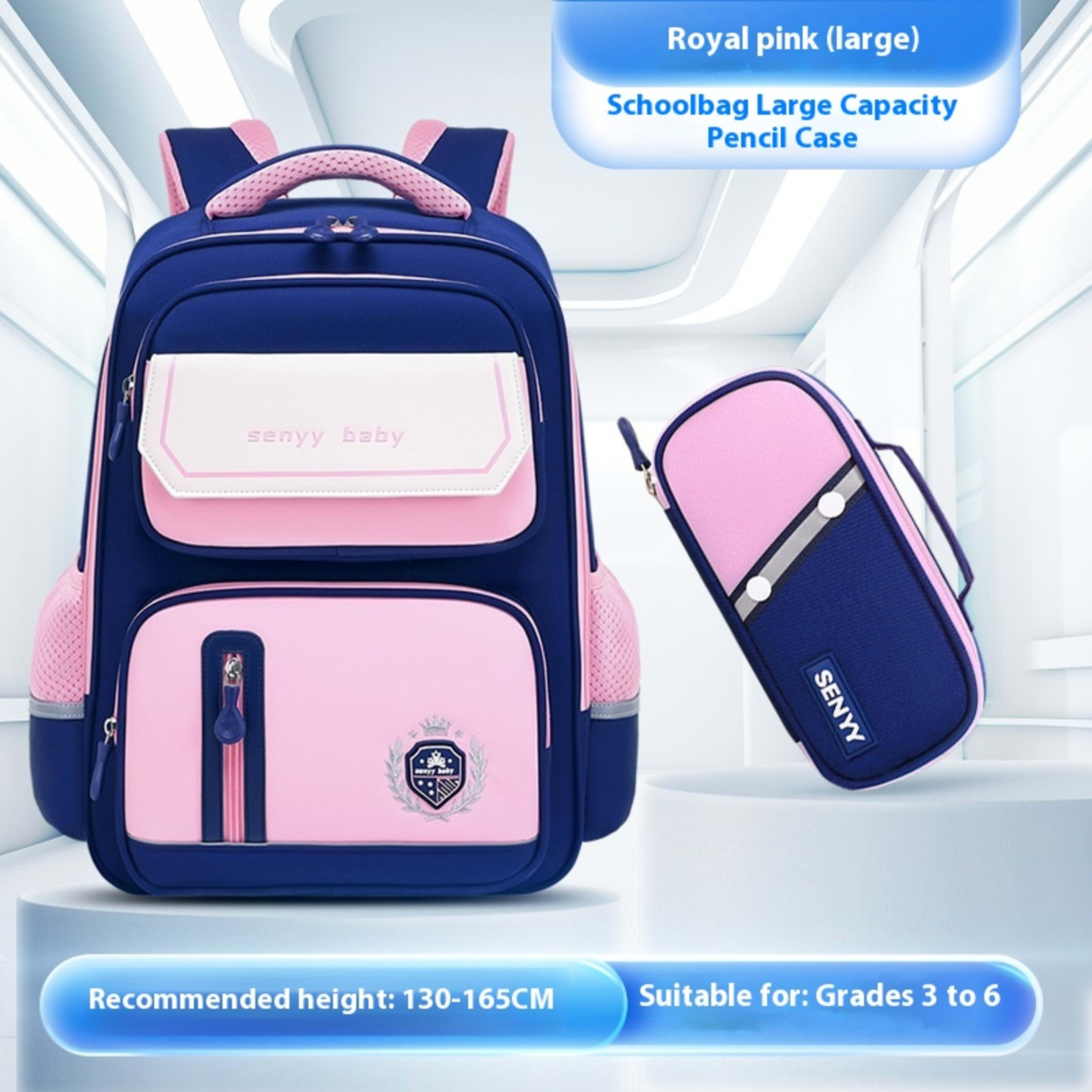 Children's Spine Protector Backpack With Water-repellent Large Capacity Oxford Cloth School Bag 20
