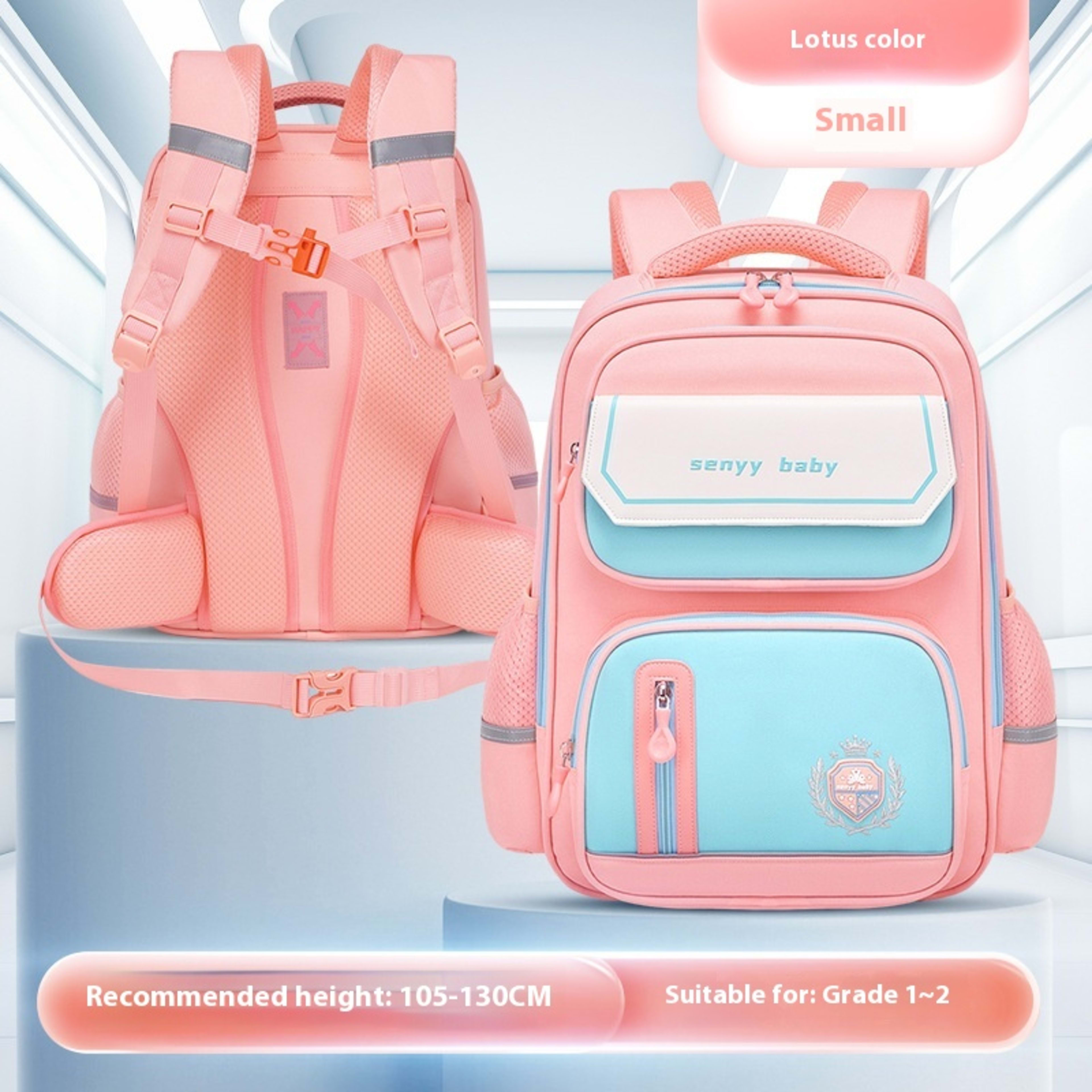 Children's Spine Protector Backpack With Water-repellent Large Capacity Oxford Cloth School Bag 25