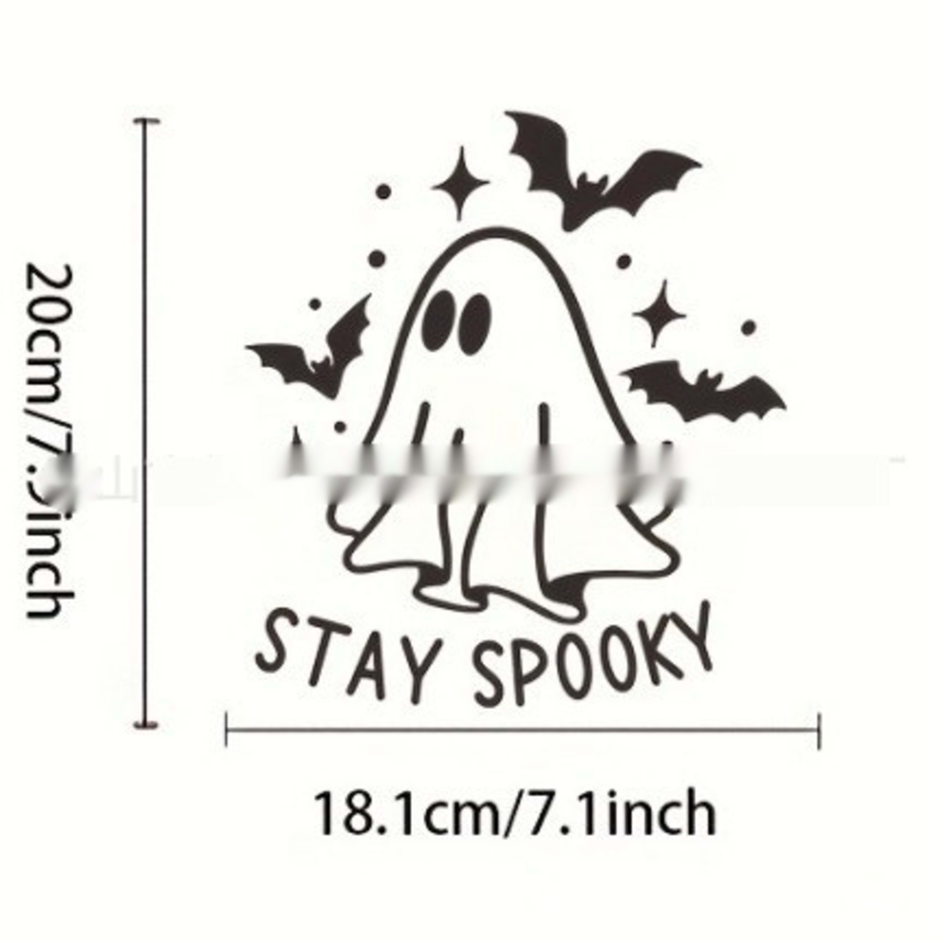 Car Body Sticker Halloween Ghost Bat English Reflective Sticker