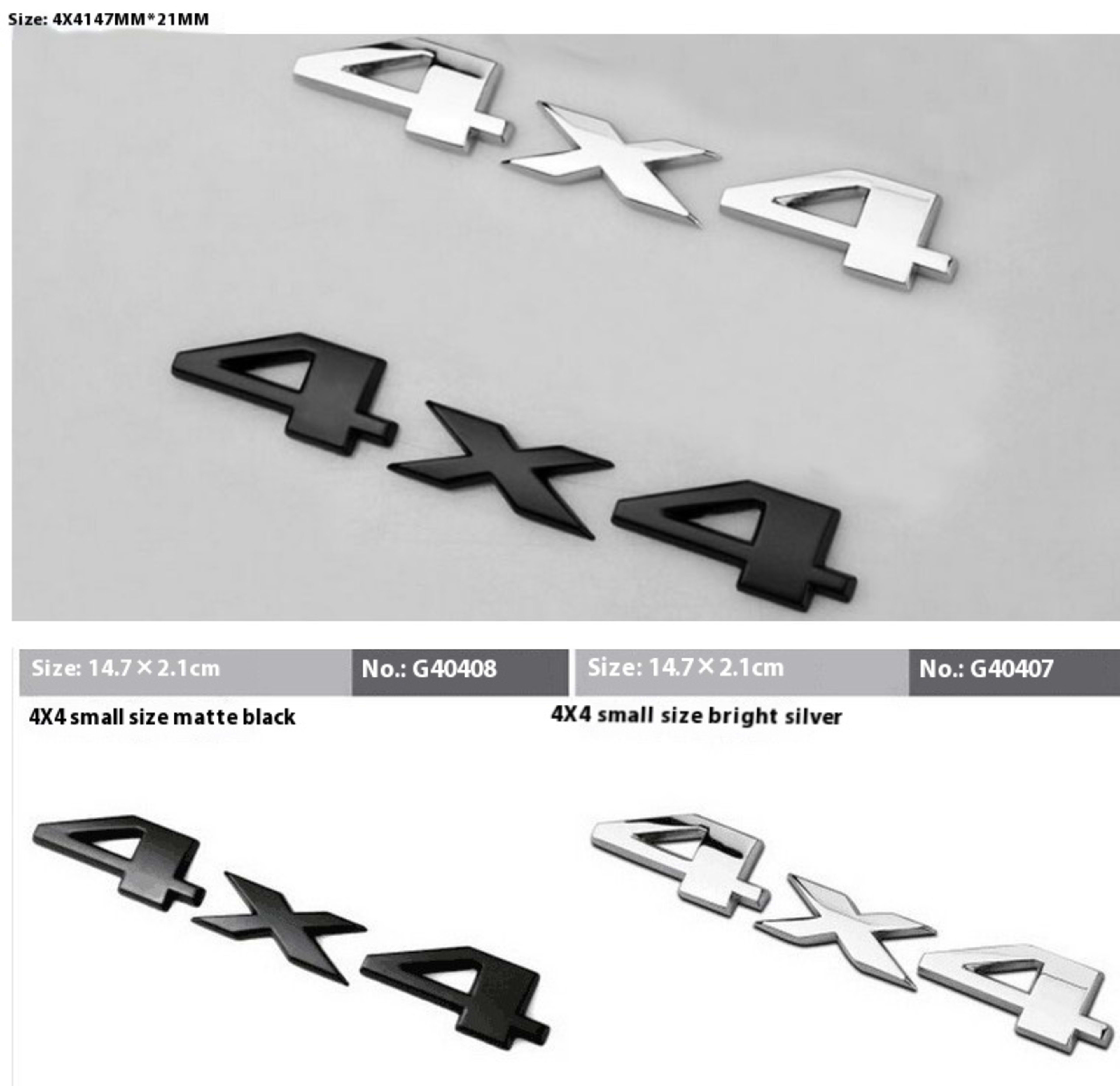 Car Modification Metal Suitable For Off-road Vehicle Four-wheel Drive 3D Special Sticker Rear Car Badge 4 4