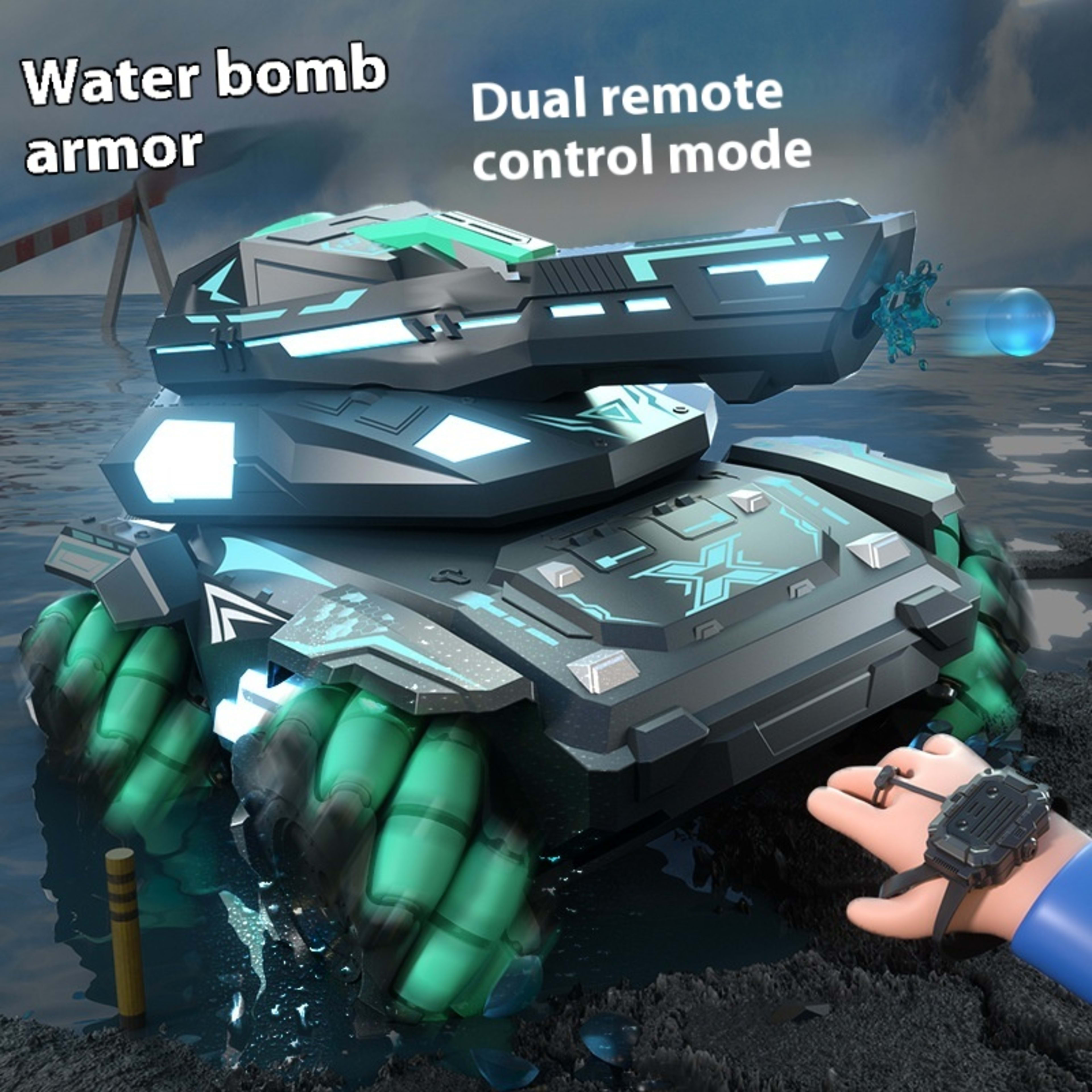 Armored Stunt Water Bomb Tank Children Toy Remote Control Car 5
