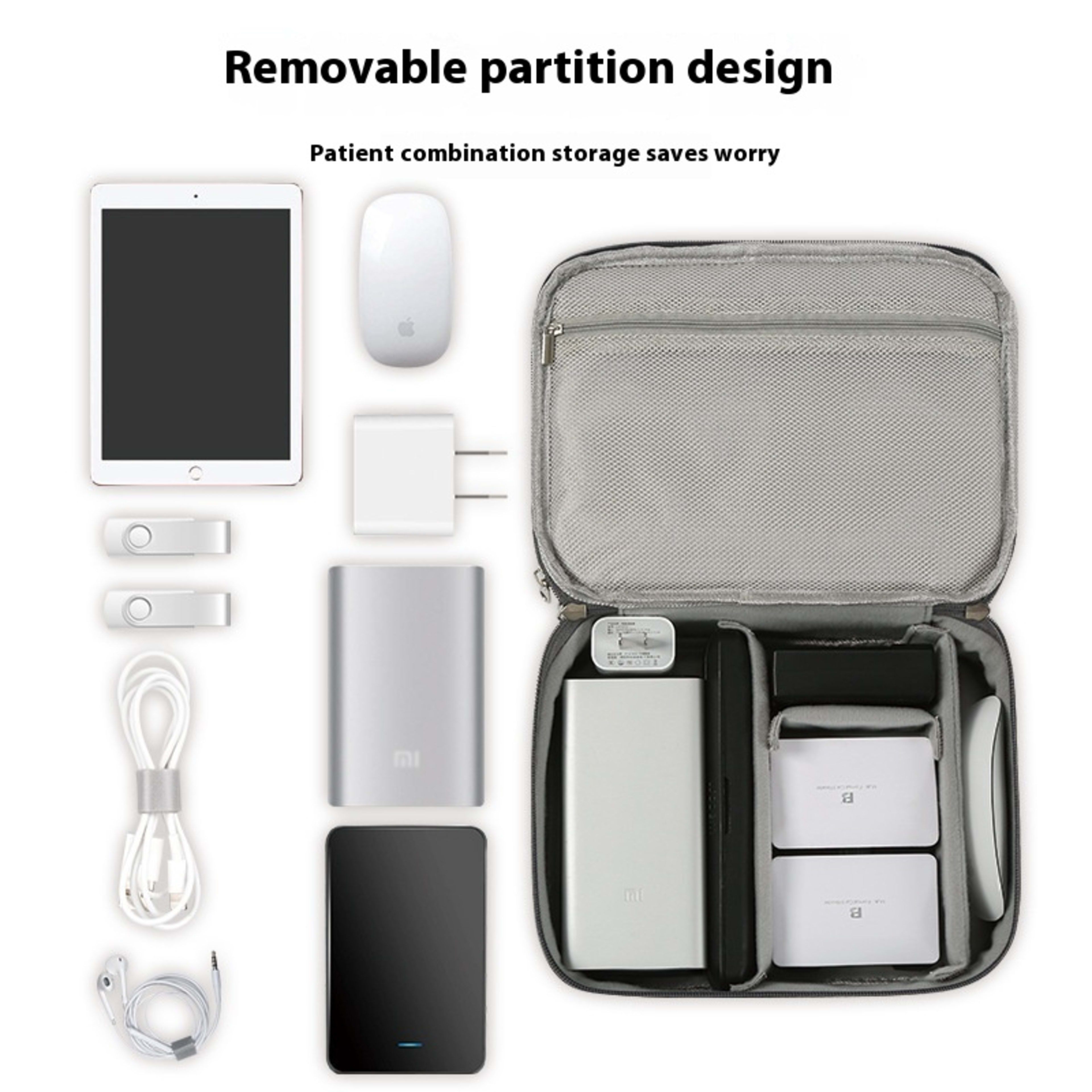 Data Cable Storage Bag Mobile Power Box Travel Portable Digital Accessories Organizing Folders 12