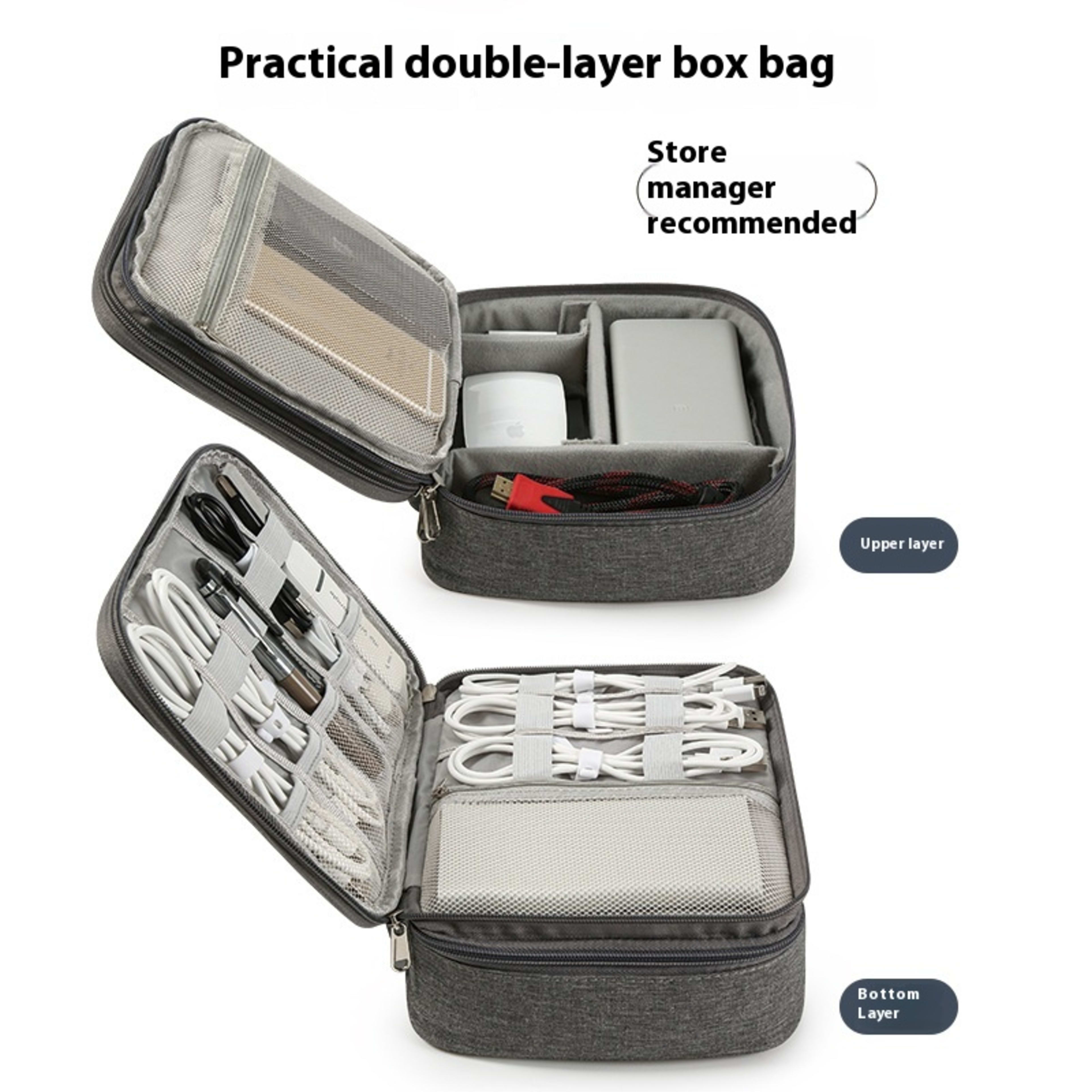 Data Cable Storage Bag Mobile Power Box Travel Portable Digital Accessories Organizing Folders 8