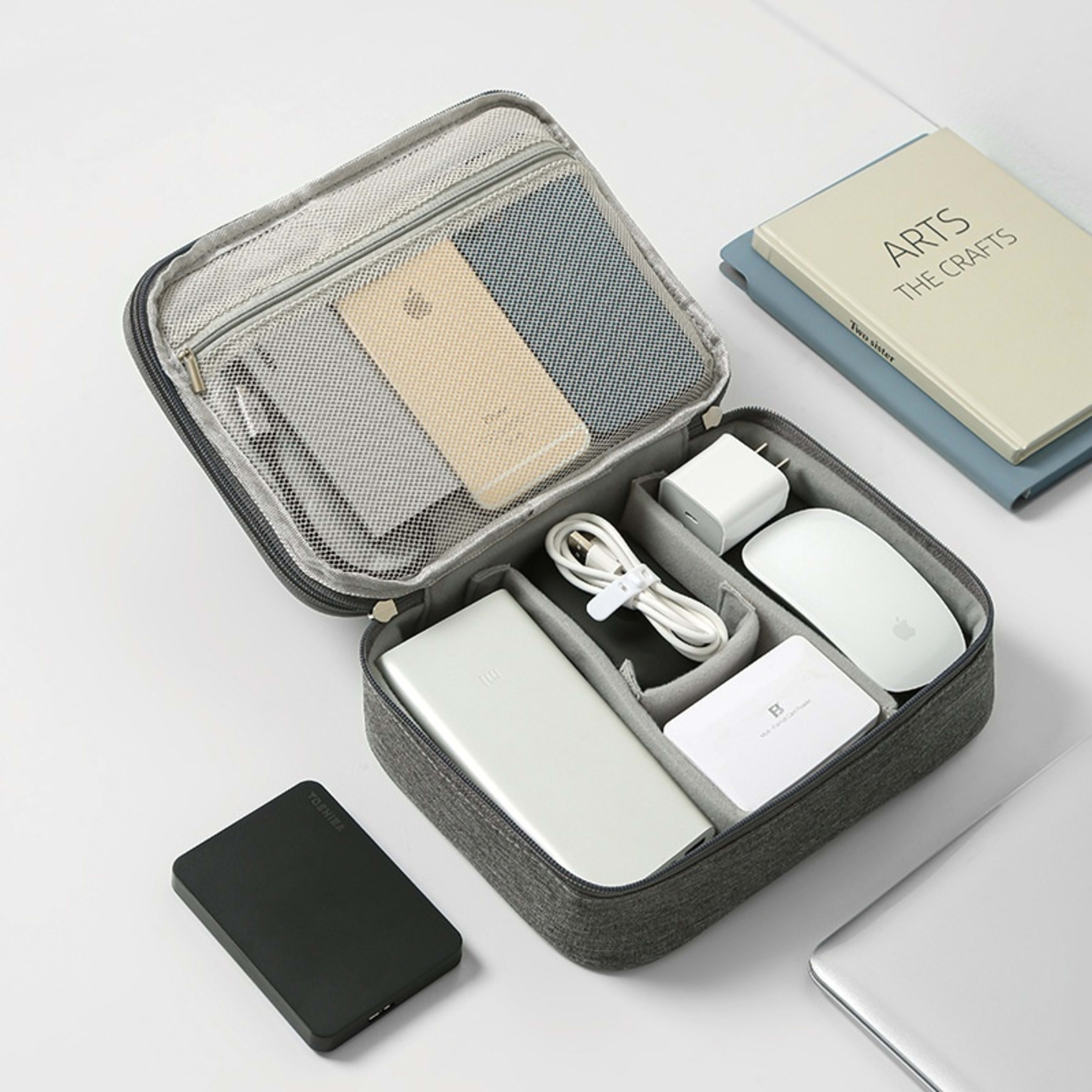 Data Cable Storage Bag Mobile Power Box Travel Portable Digital Accessories Organizing Folders 1