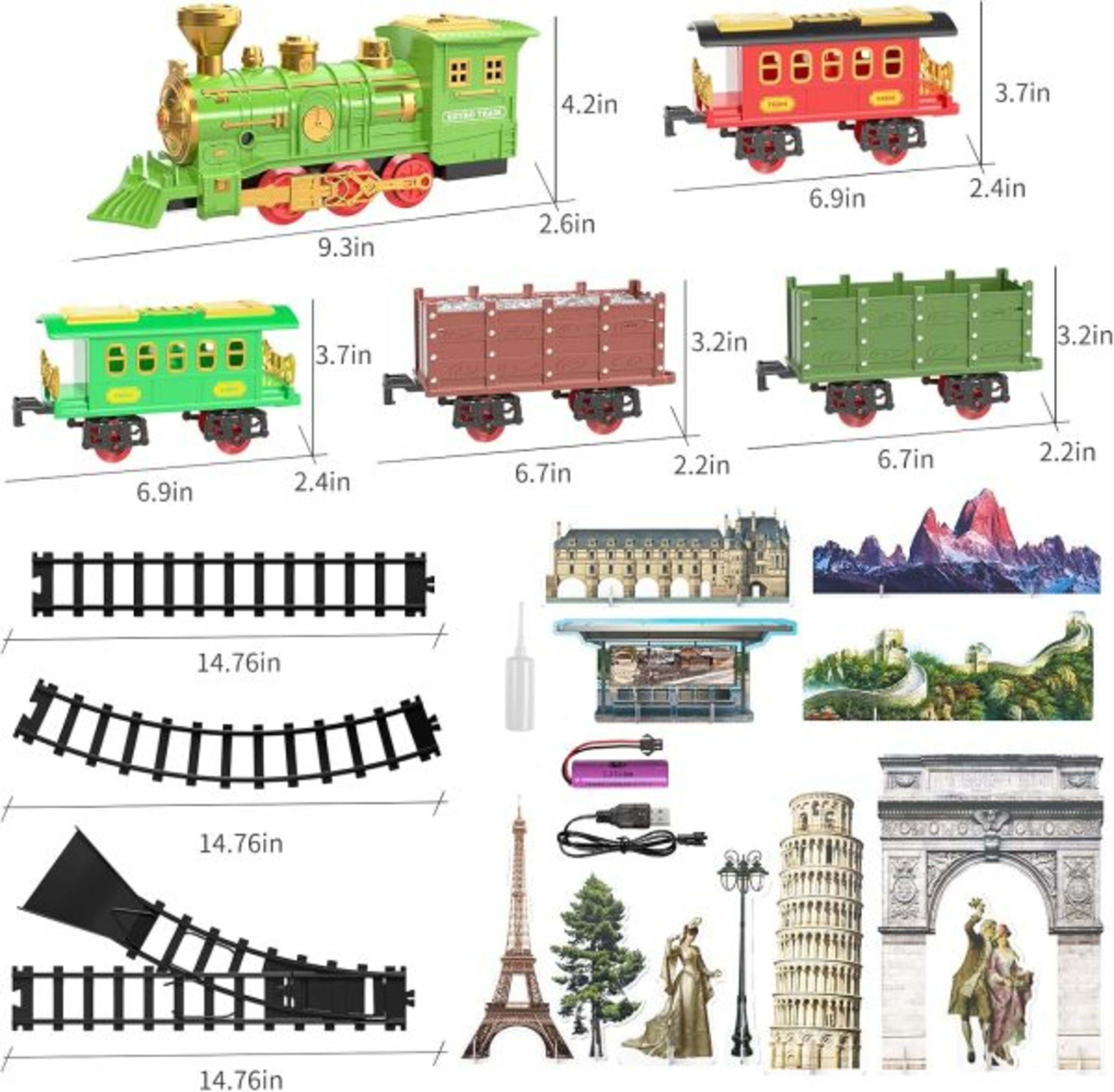 Classical Train Track Electric Lamplight Music Track Train Toy Suit 3