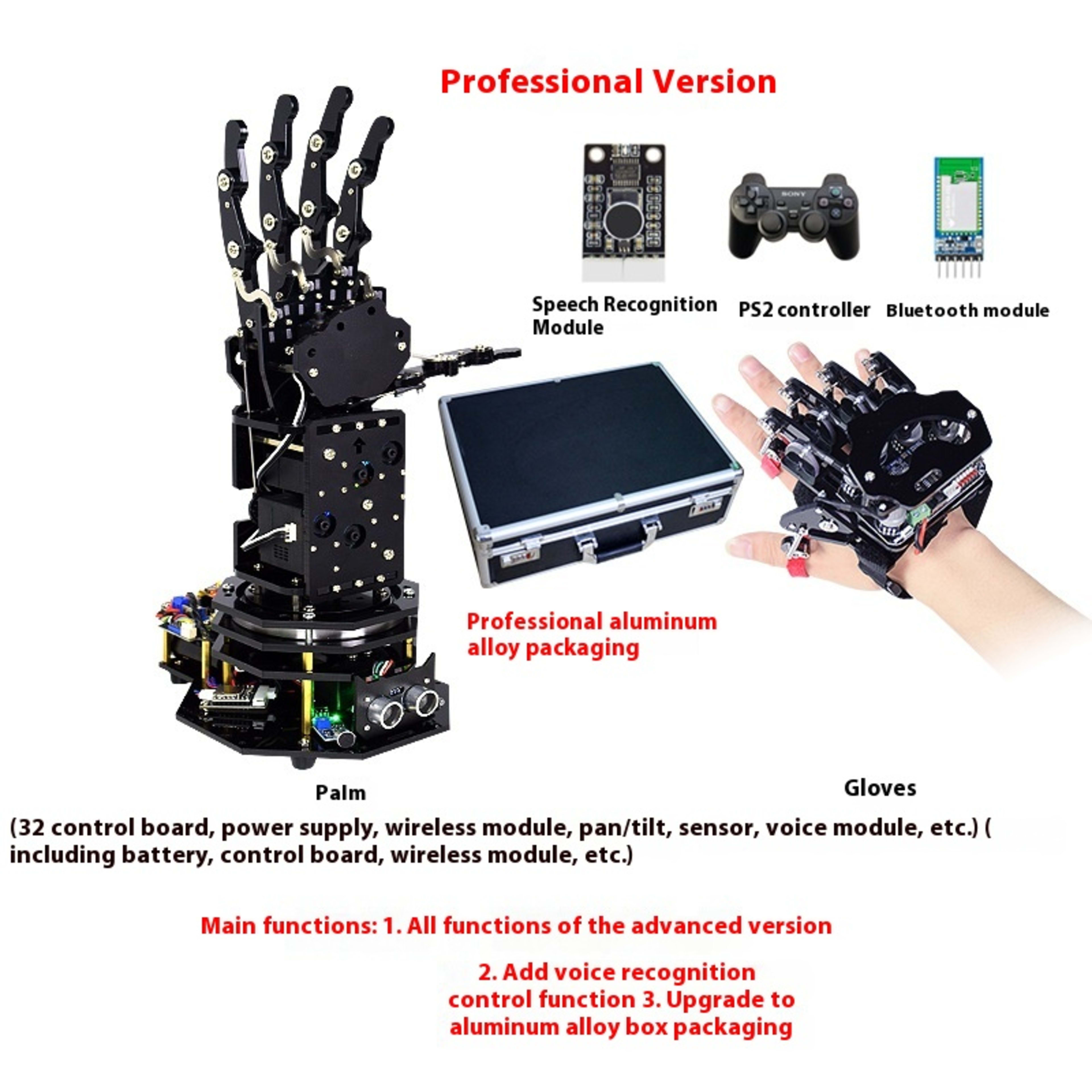 Bionic Mechanical Programming Palm Gloves Robot Mechanical Arm Hand Claw 6