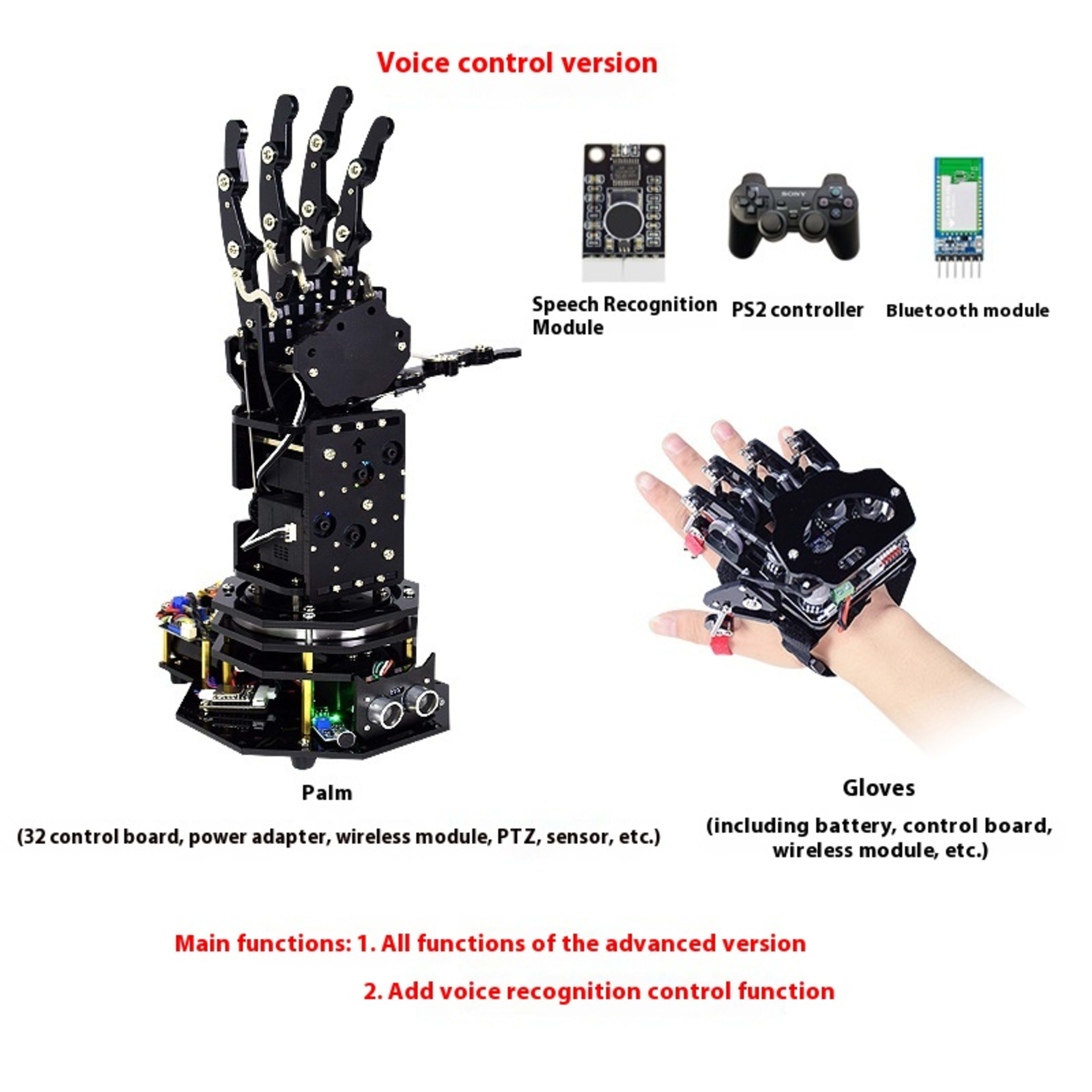 Bionic Mechanical Programming Palm Gloves Robot Mechanical Arm Hand Claw 4