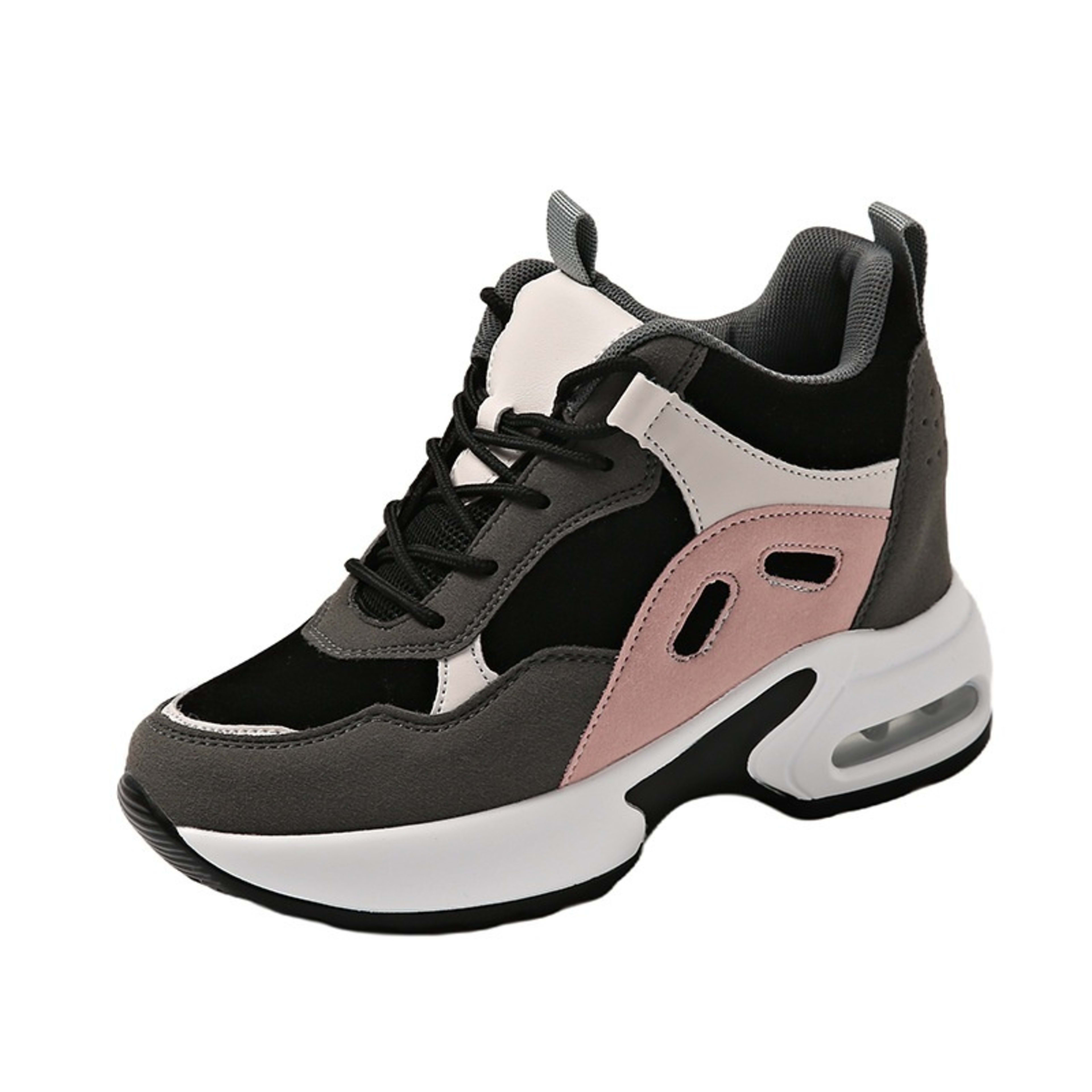 Casual Leather Plus Size Hidden Heel Platform Sneaker 4