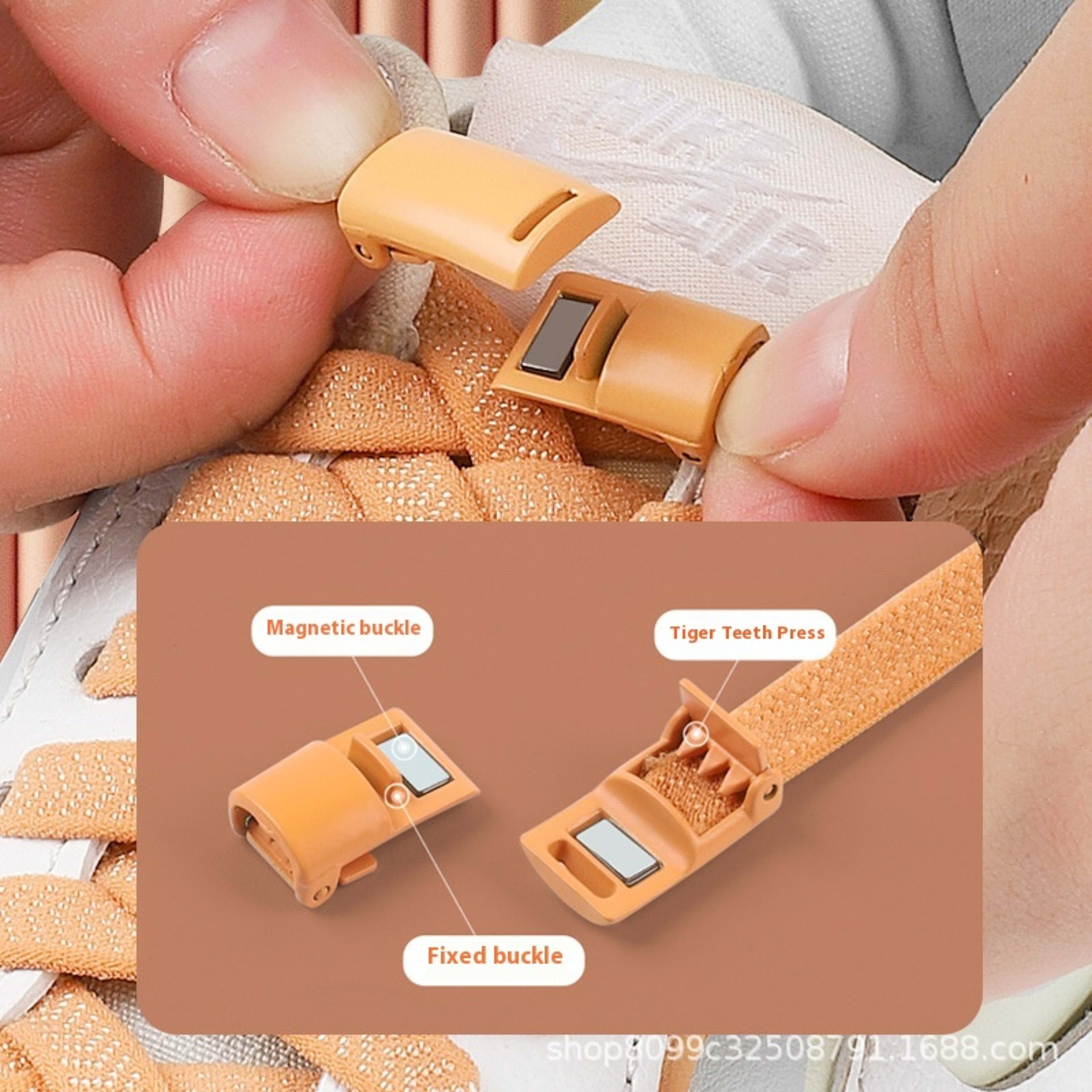 Lazy Free Shoelace Buckle Elastic Tighten Rope Free Binding Magnetic Buckle Holder 20