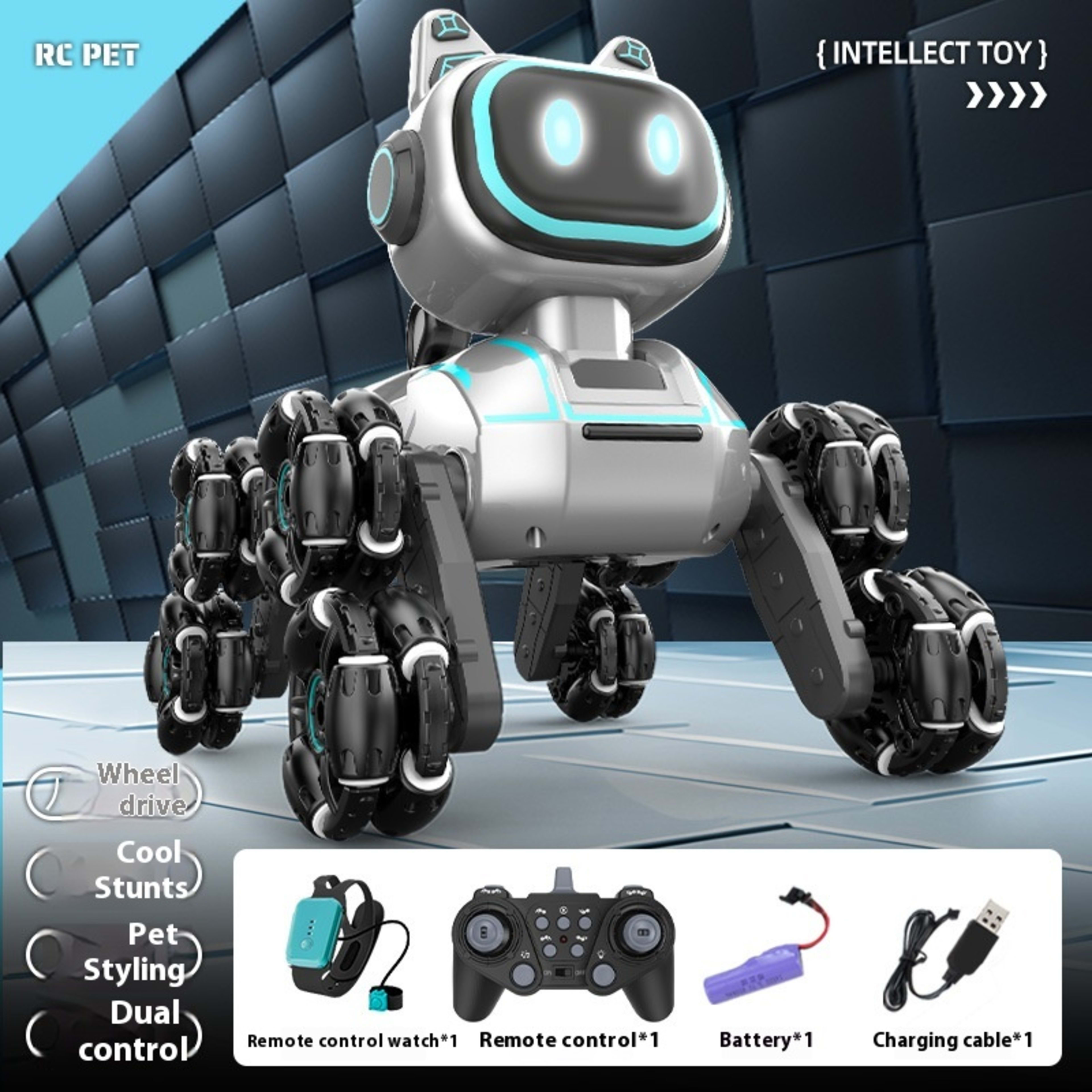Light Music Rechargeable Robot Dog Educational Toys Children's Remote Control Car 5