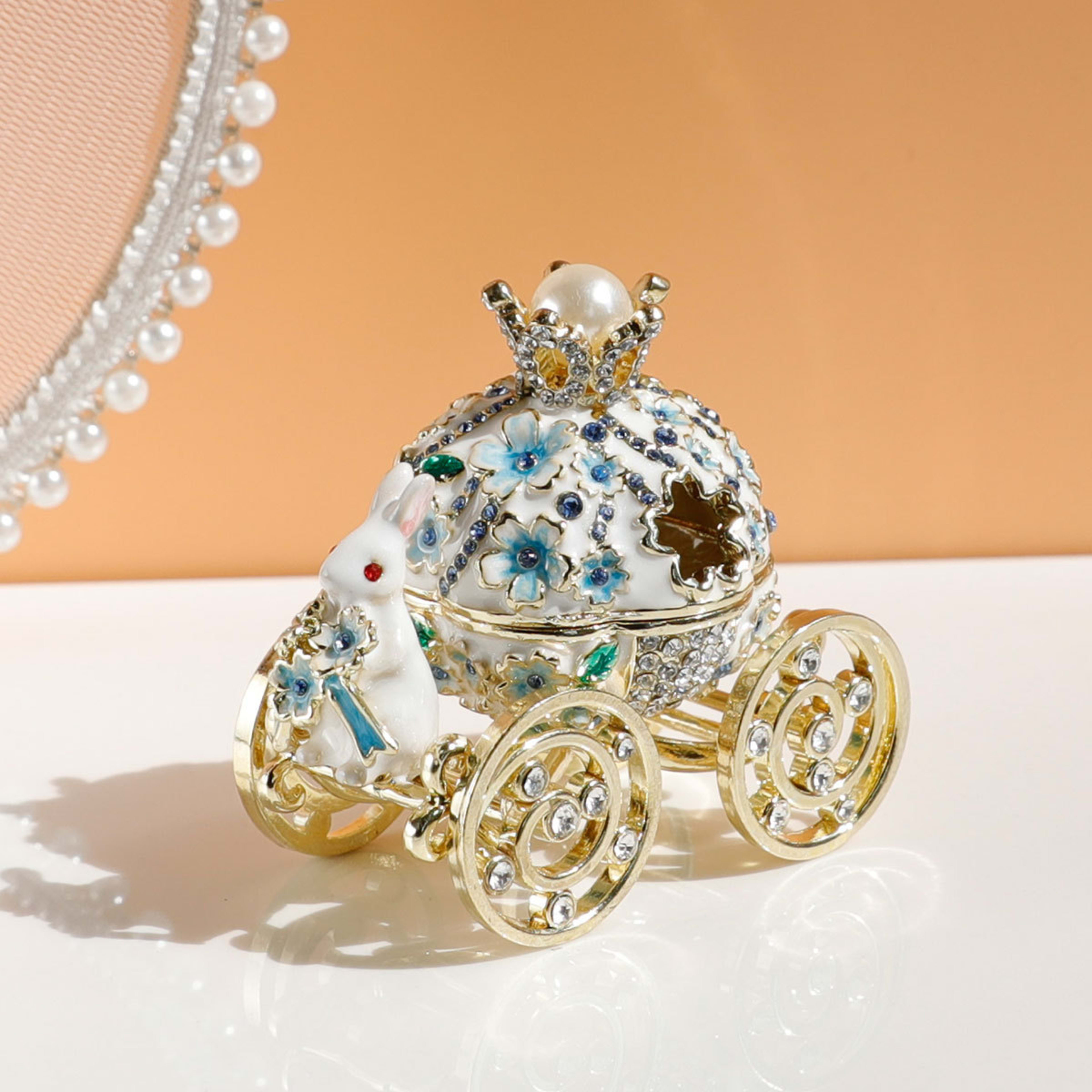 Creative Princess Carriage Cherry And Bunny Ornament Storage Box 2