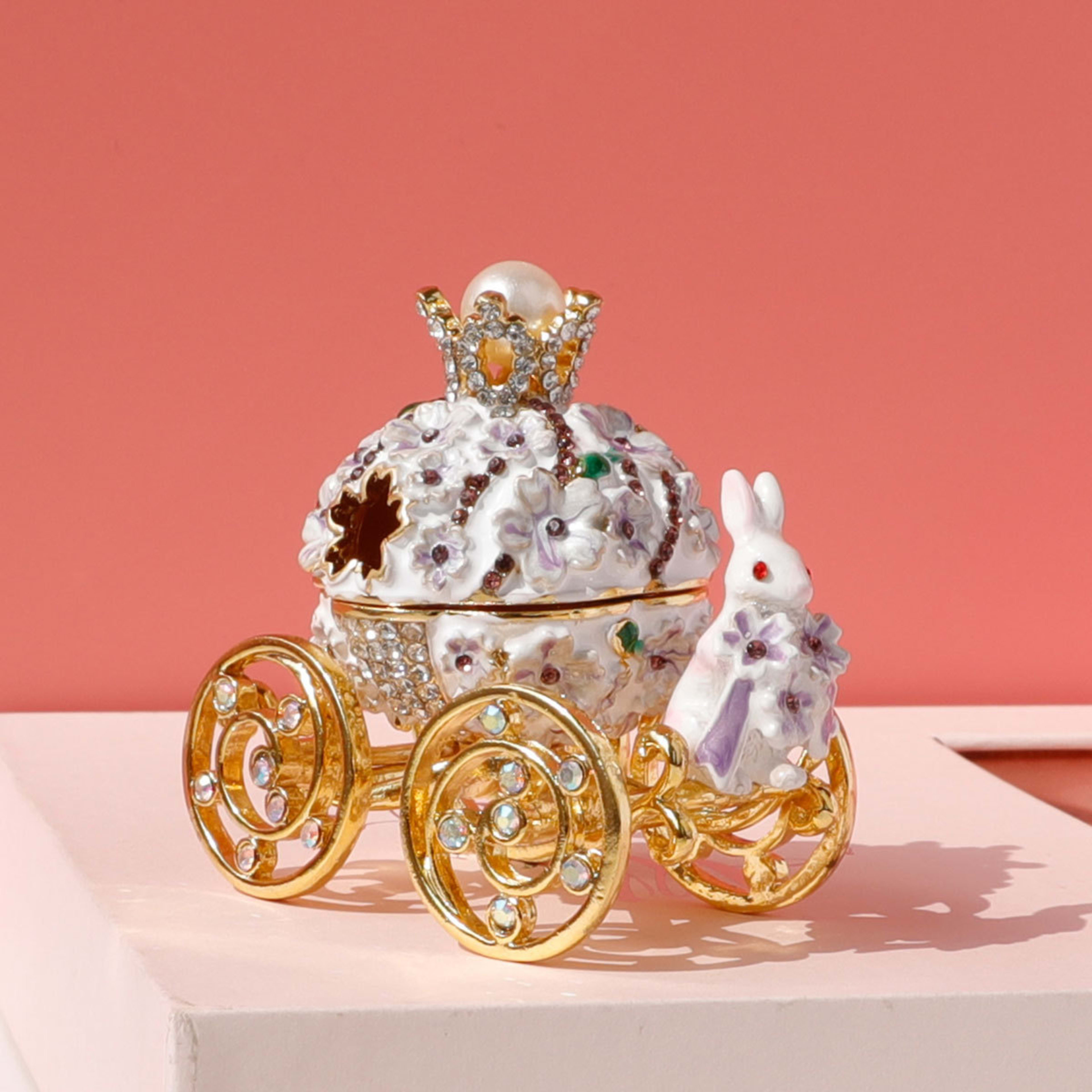 Creative Princess Carriage Cherry And Bunny Ornament Storage Box 6