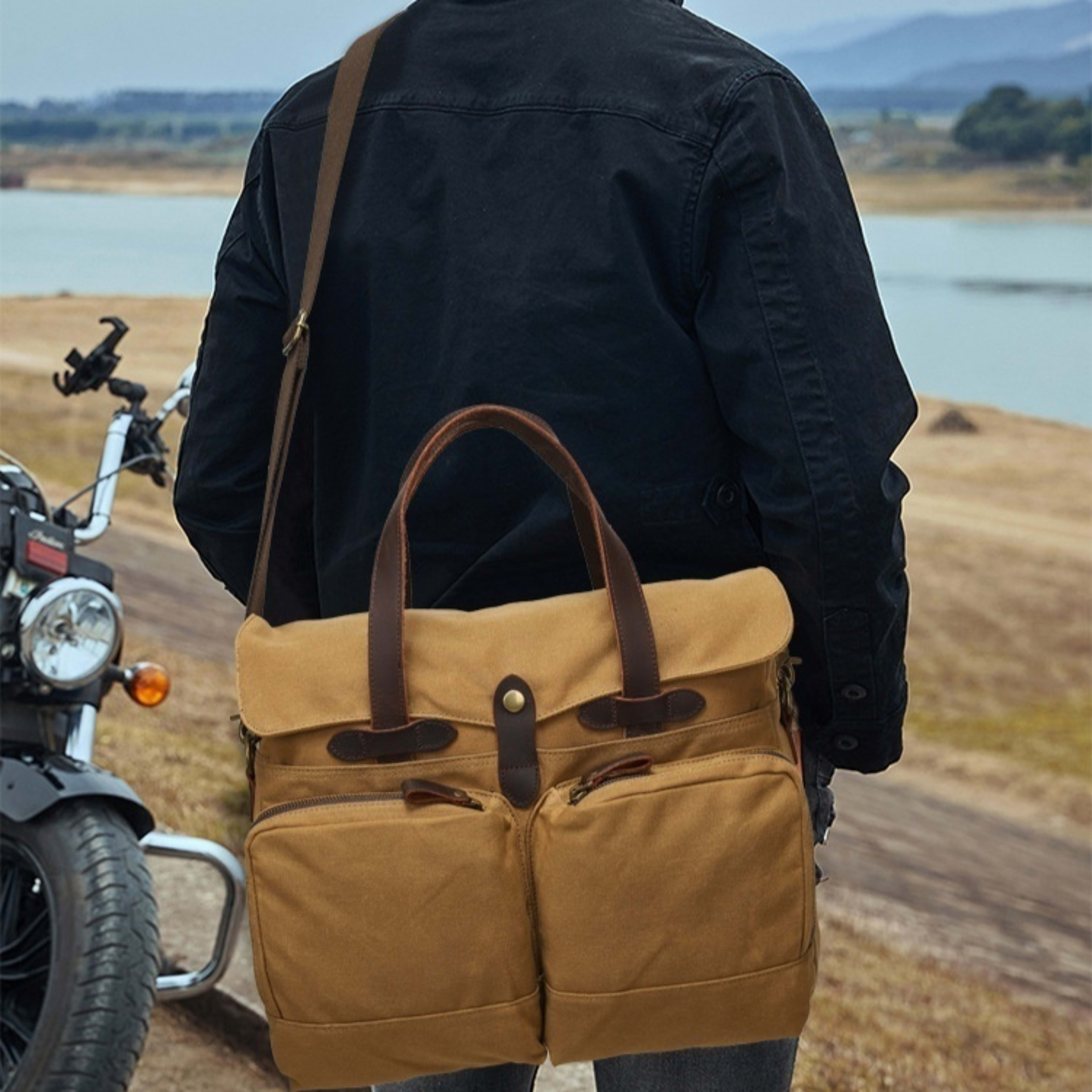 Portable Briefcase Men's One-shoulder Crossbody Outdoor Travel 3