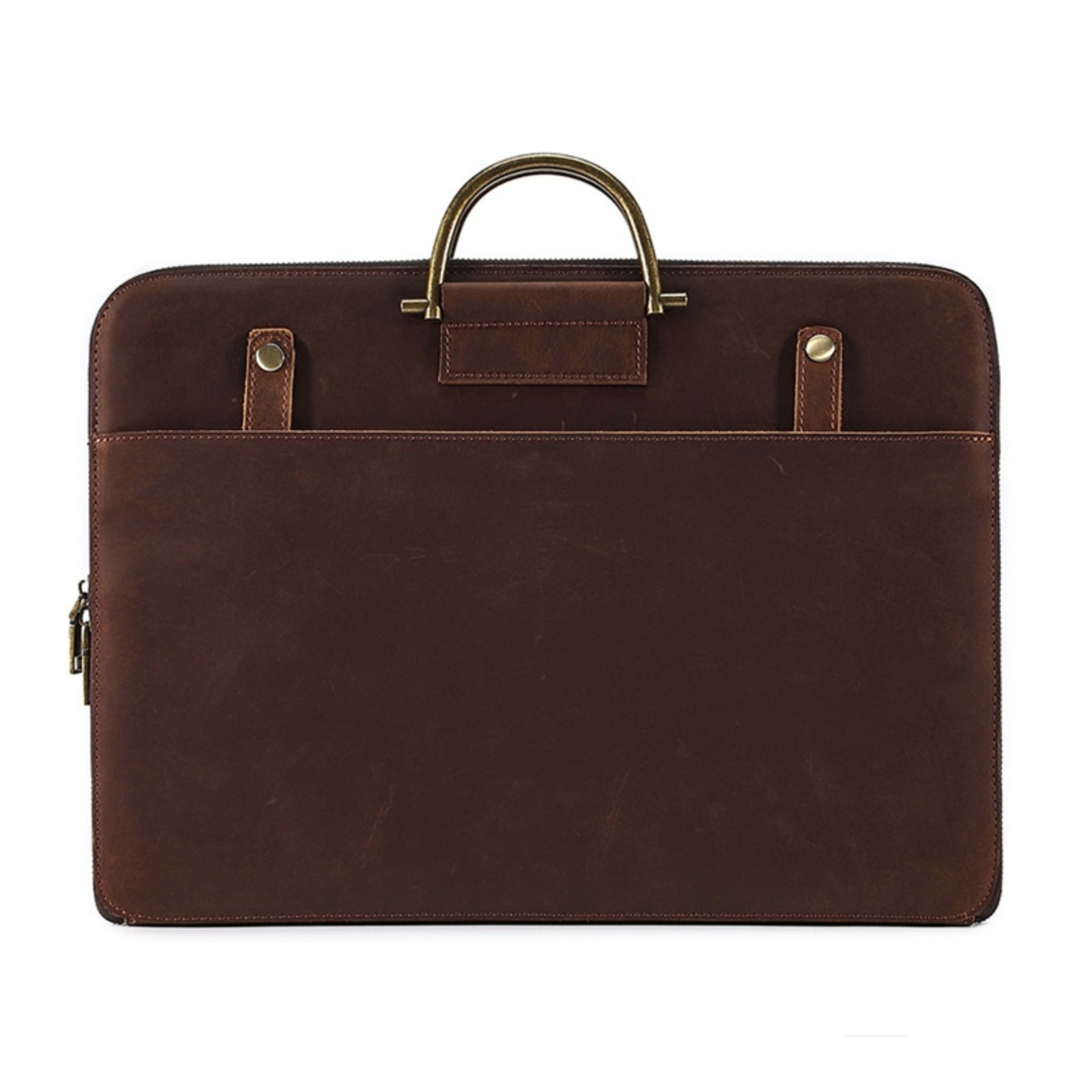 Crazy Horse Leather Men's Business Handbag Genuine Leather Computer Bag 3
