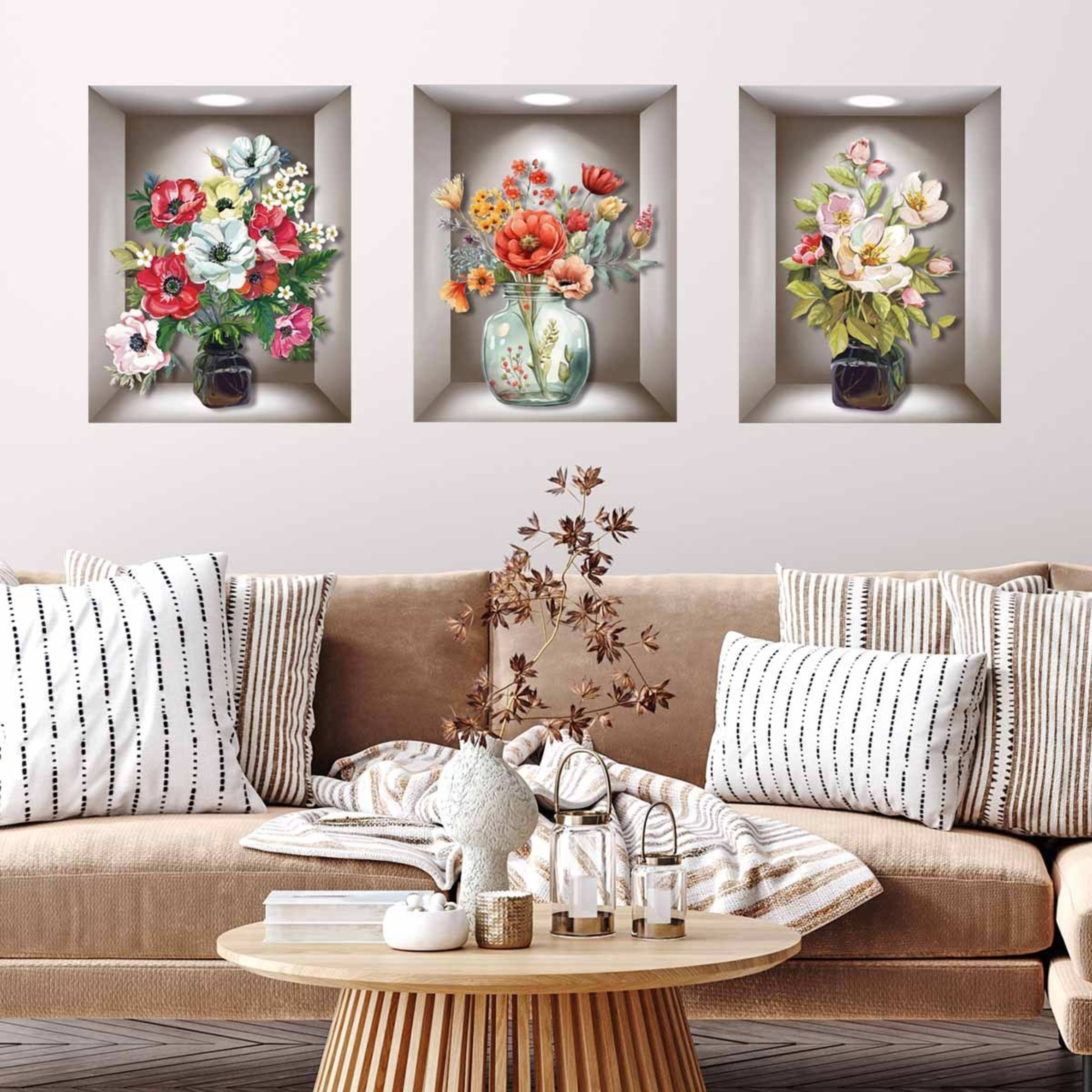 Wall Sticker 3D Vase Plant Sticker Decoration 5