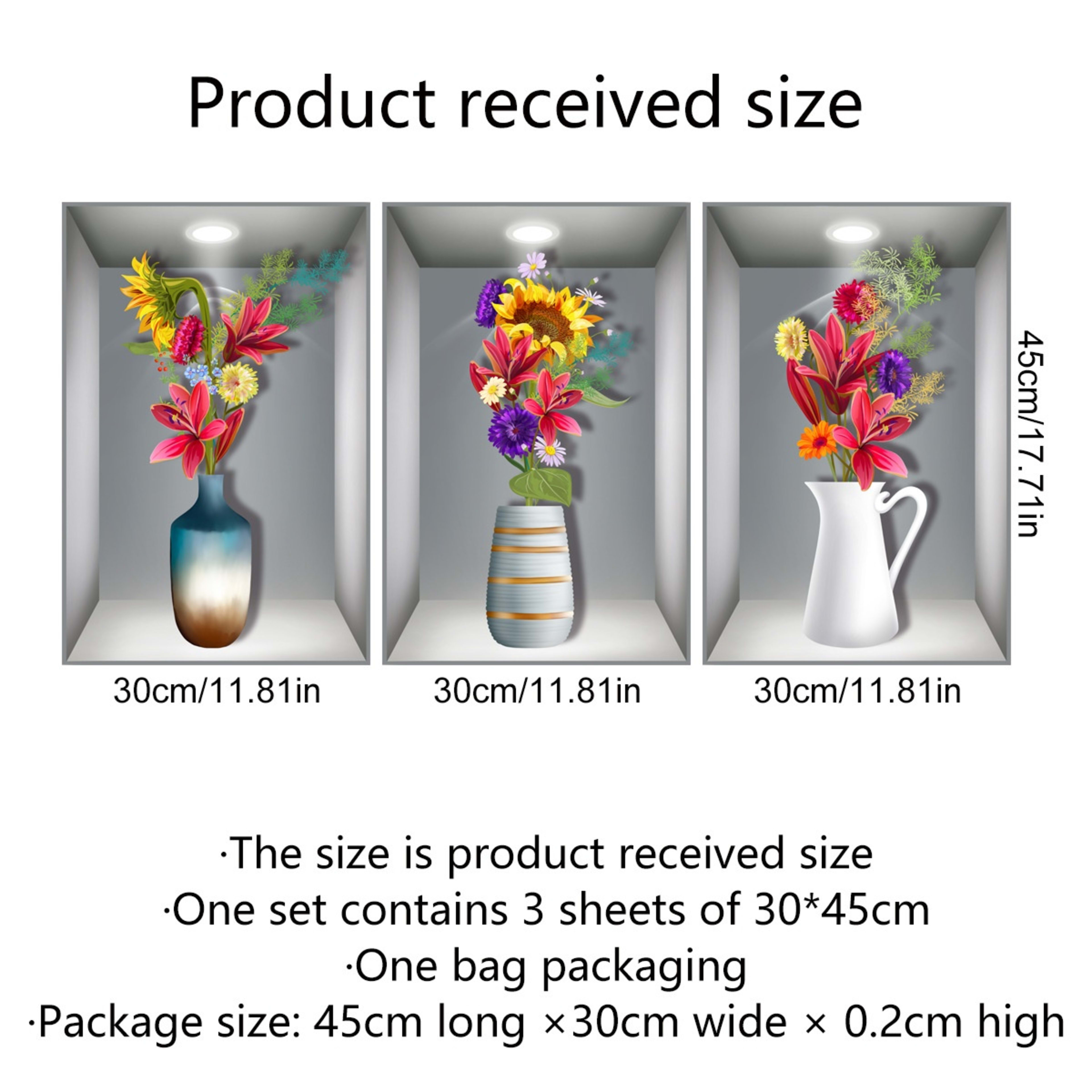 Wall Sticker 3D Vase Plant Sticker Decoration 8