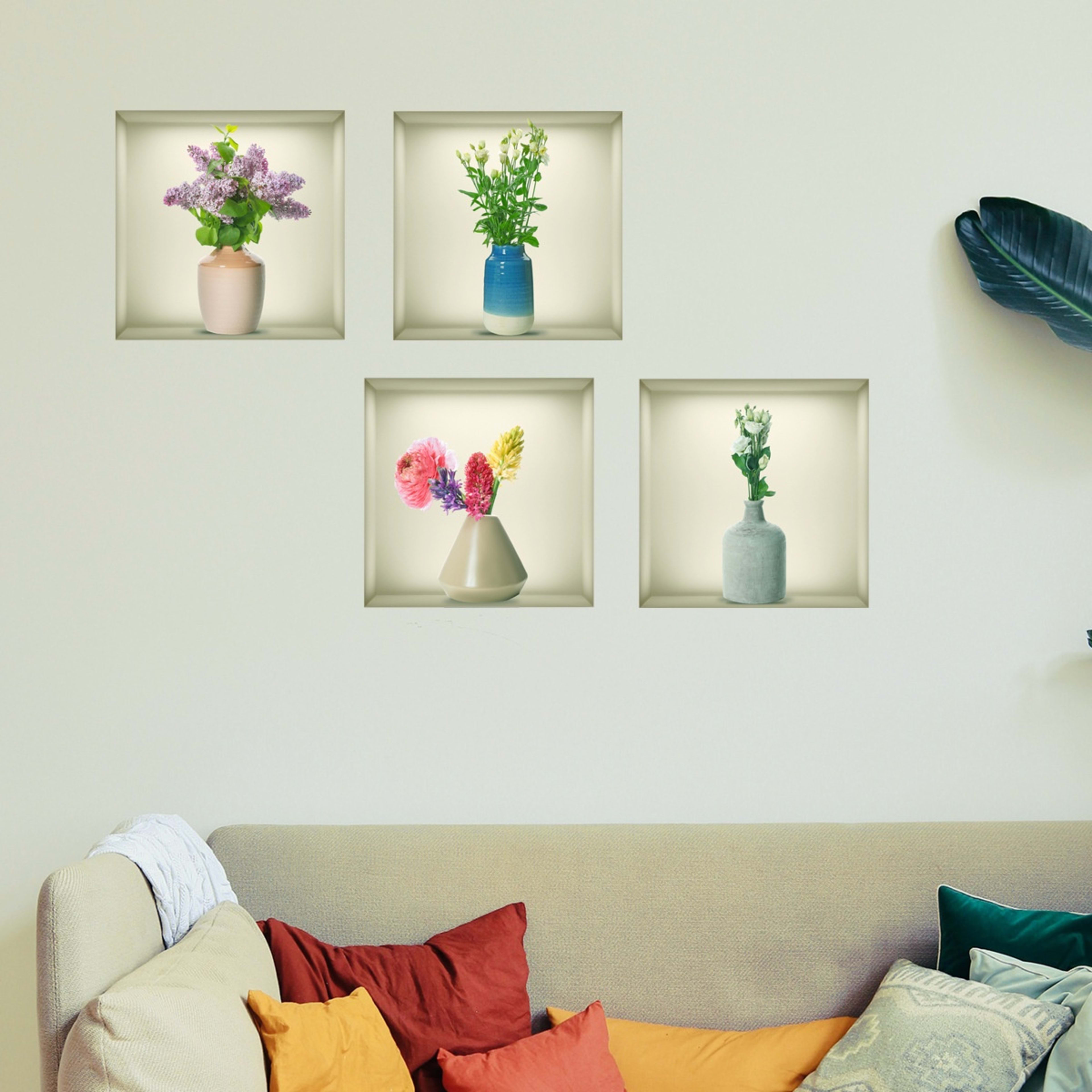 Wall Sticker 3D Vase Plant Sticker Decoration 7