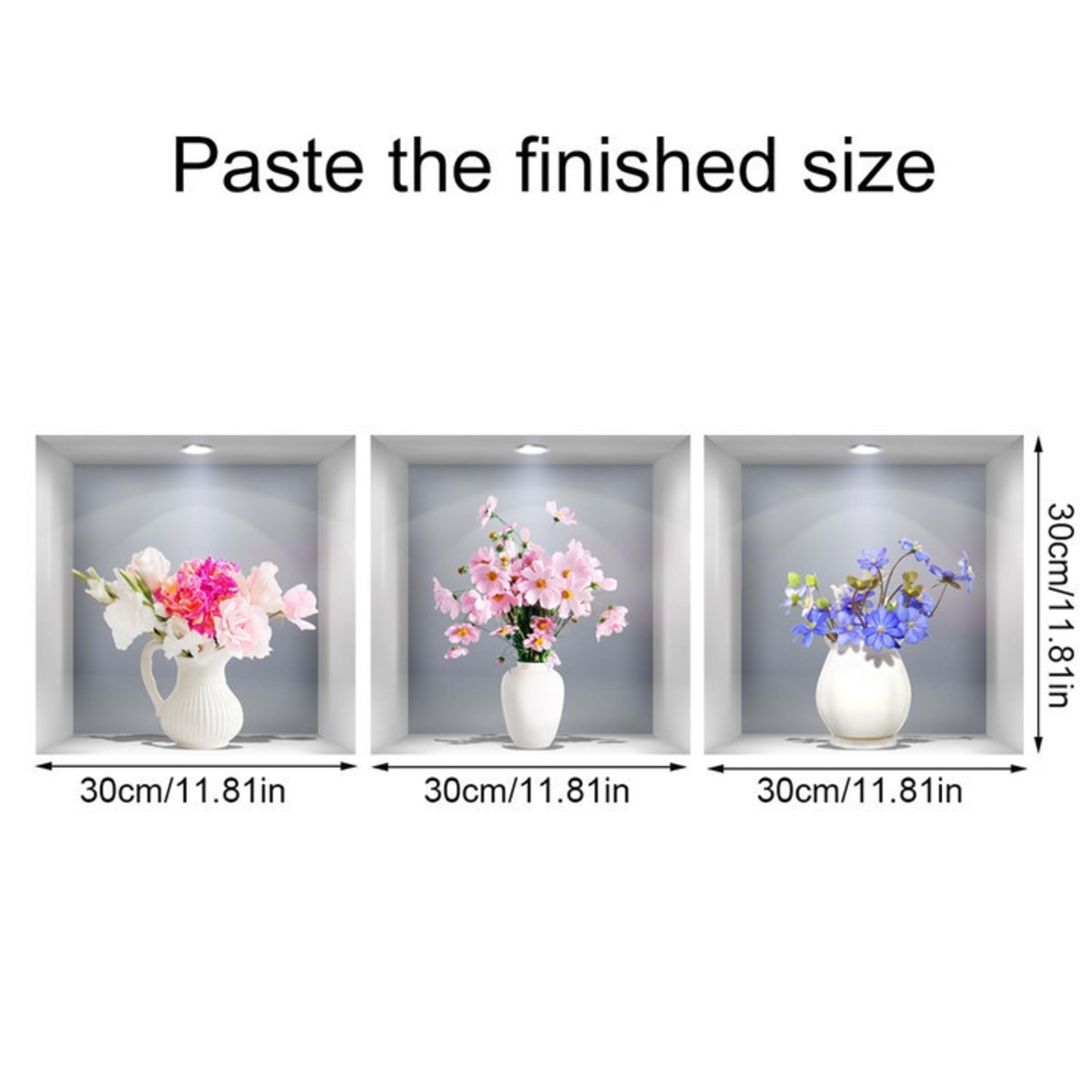 Wall Sticker 3D Vase Plant Sticker Decoration 2
