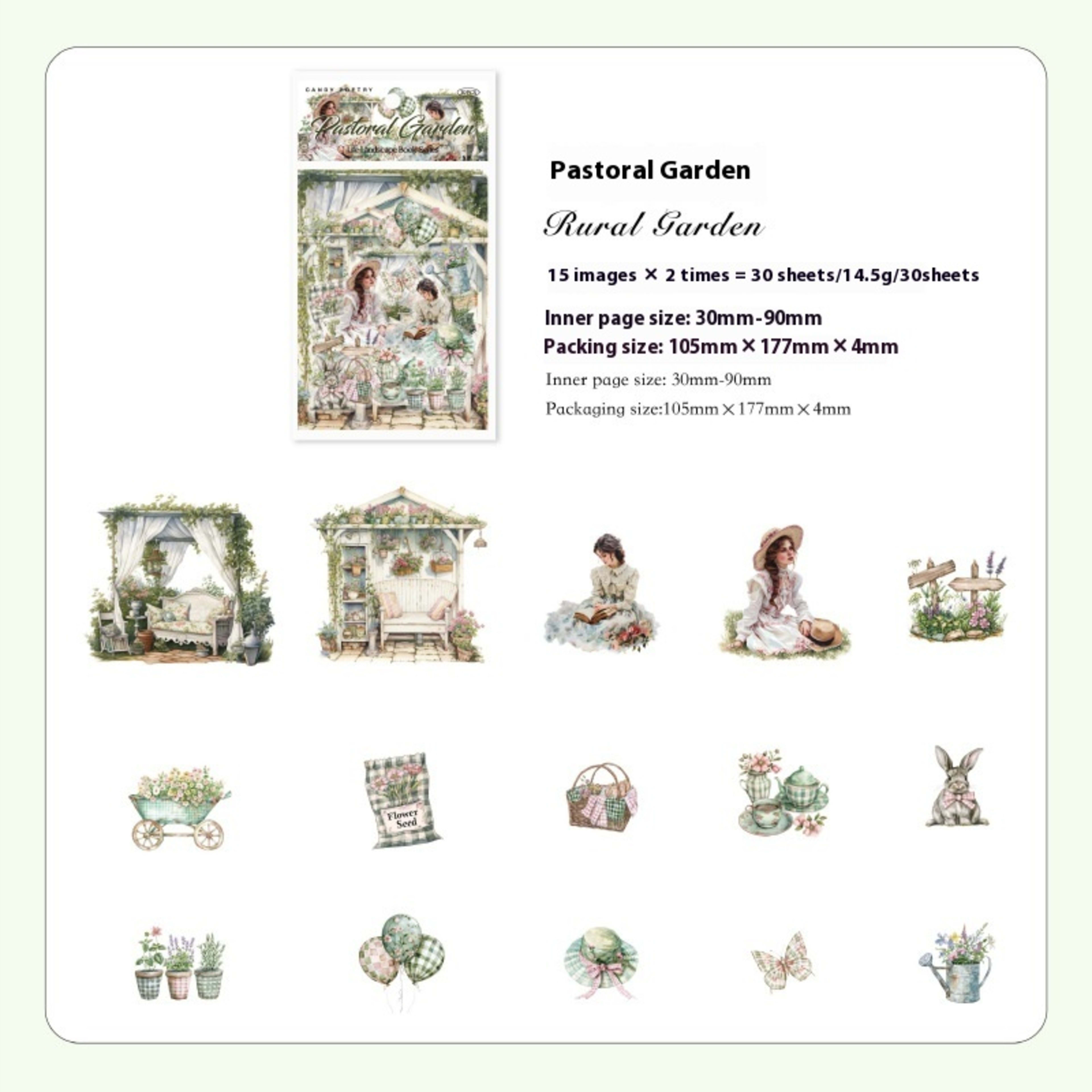 Retro Stickers Life Landscape Series Journal Decoration 11