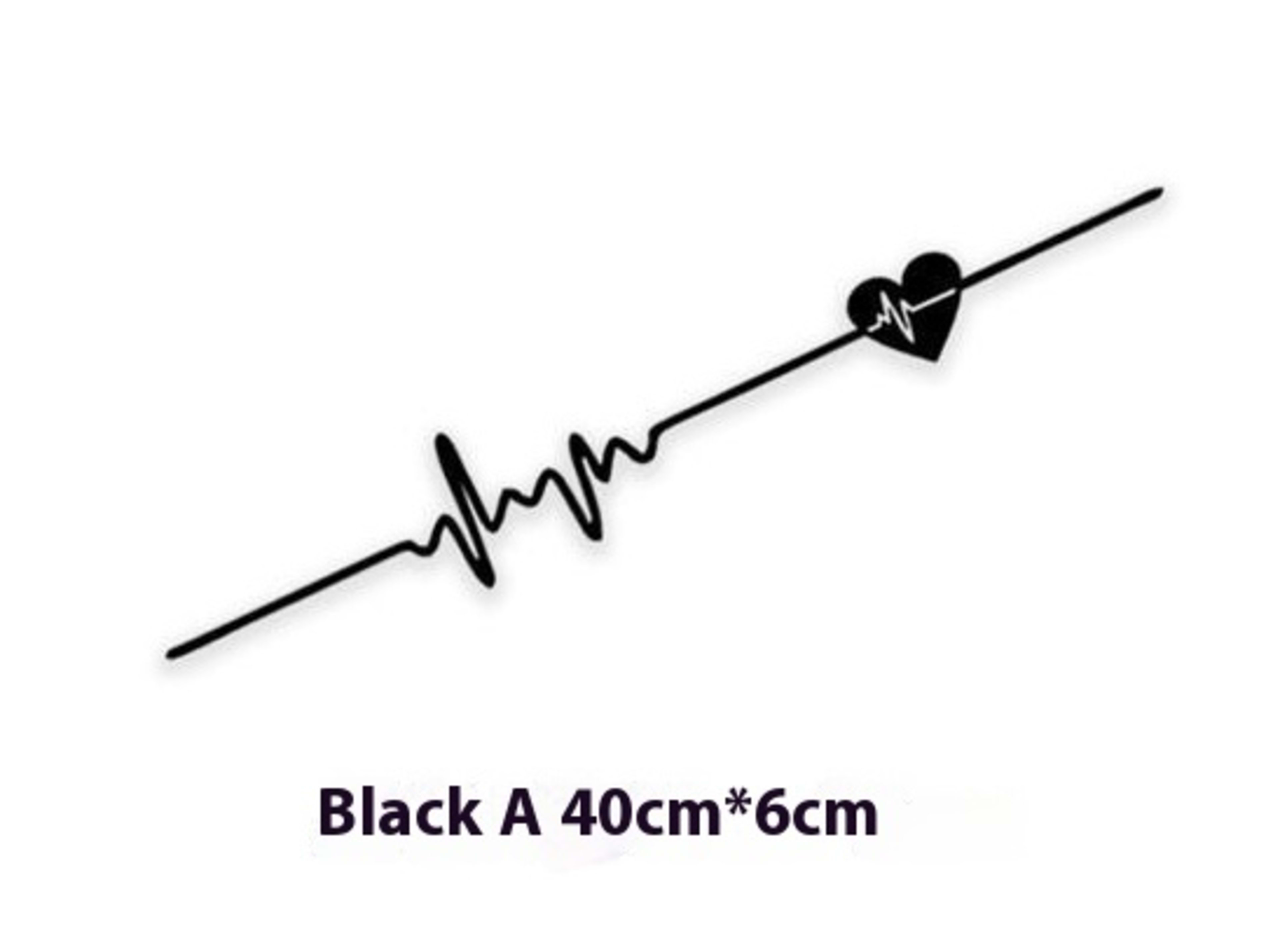 Car ECG Creative Heartbeat Motorcycle Body Bumper Decorative Stickers 6