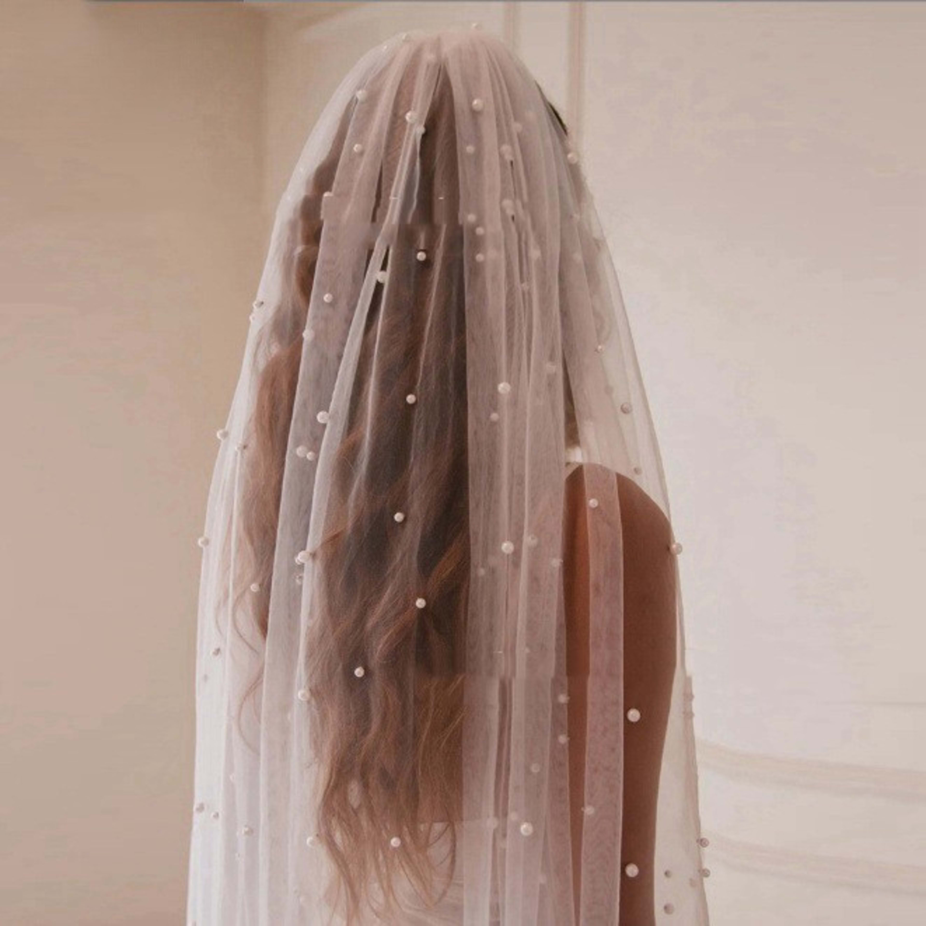 Pearl Bridal Veil Mid-length Fashion High-end Sense 2