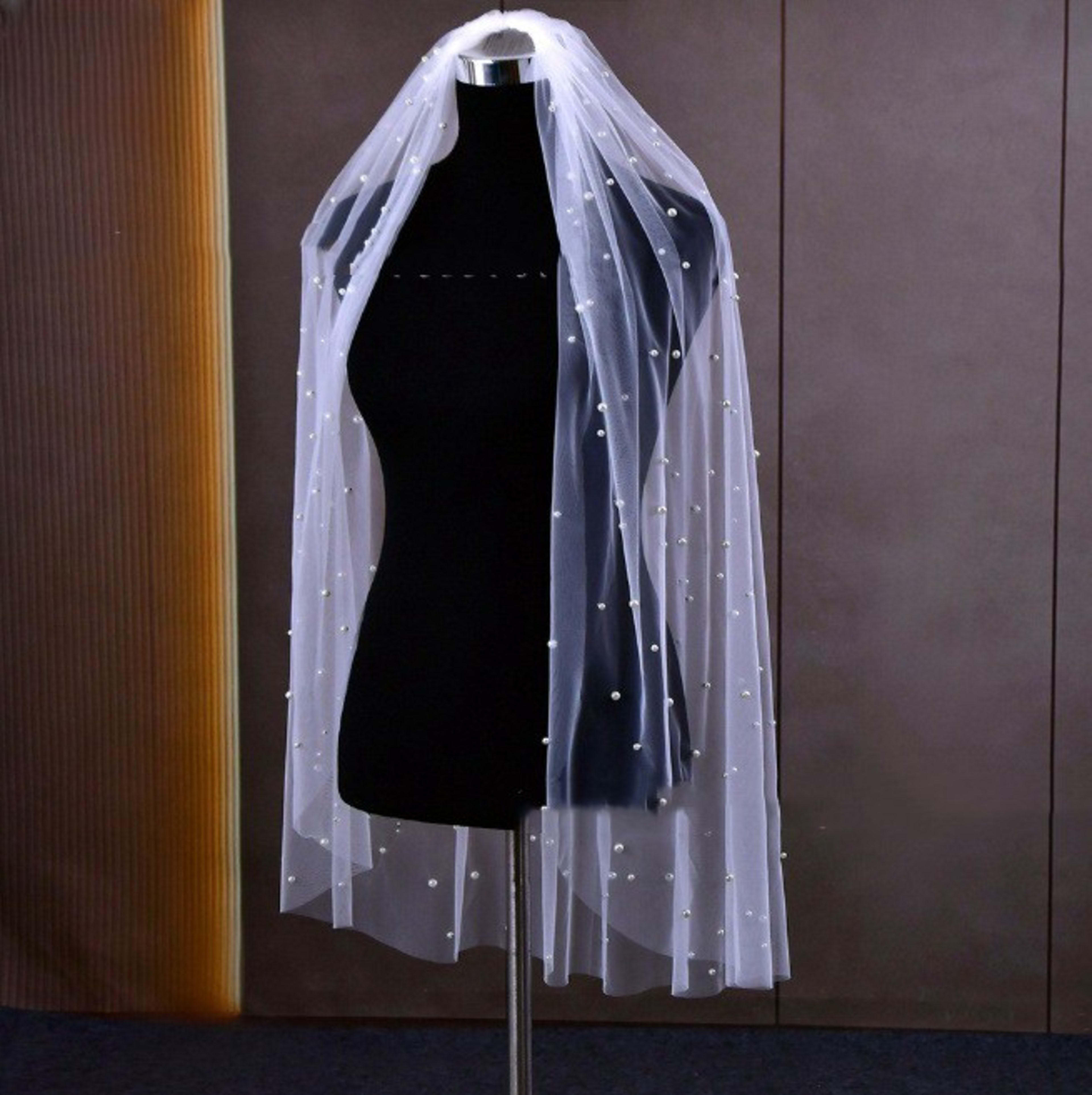 Pearl Bridal Veil Mid-length Fashion High-end Sense 3