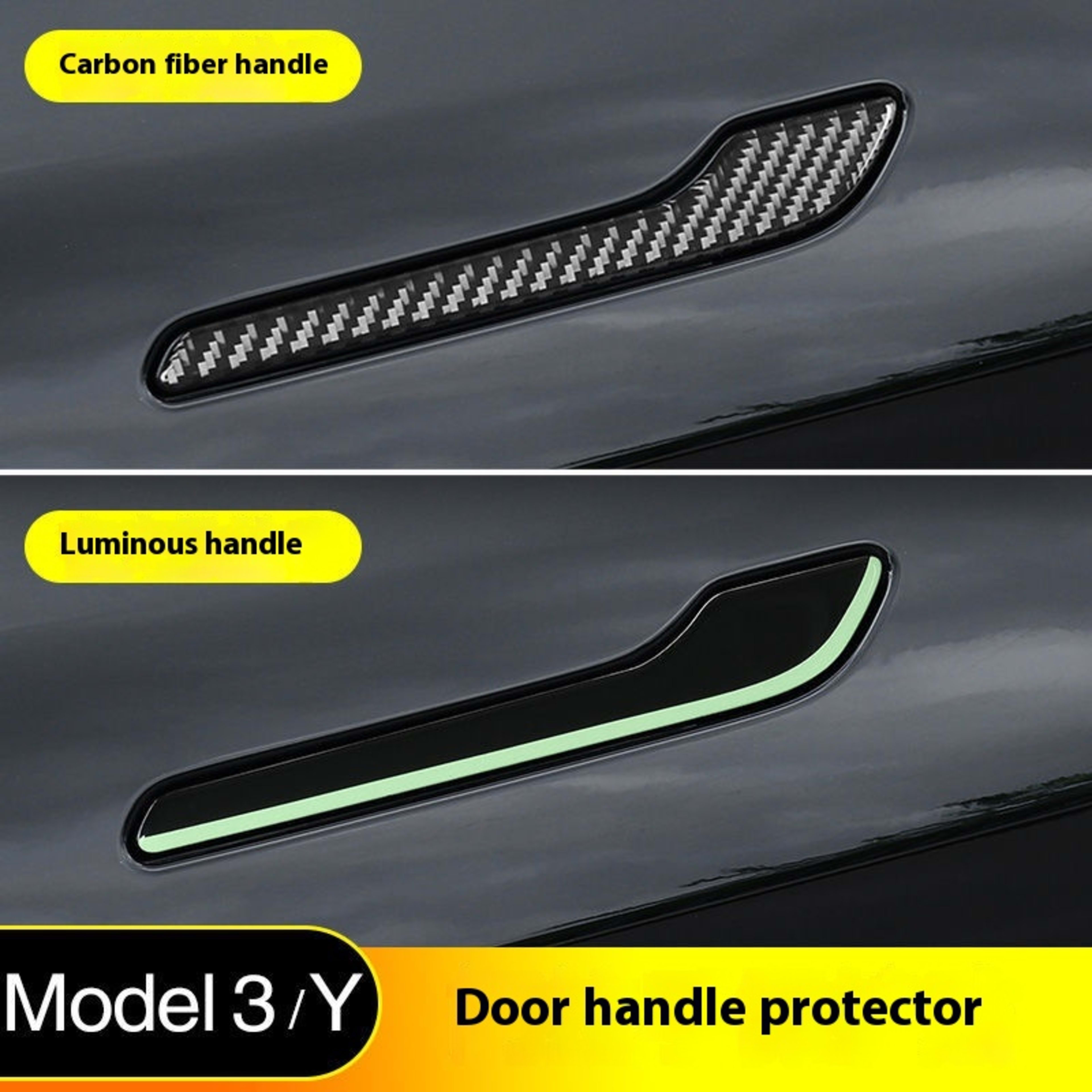 Handle Anti-scratch Patch Carbon Fiber Luminous Sticker Modification Ya Accessories 6