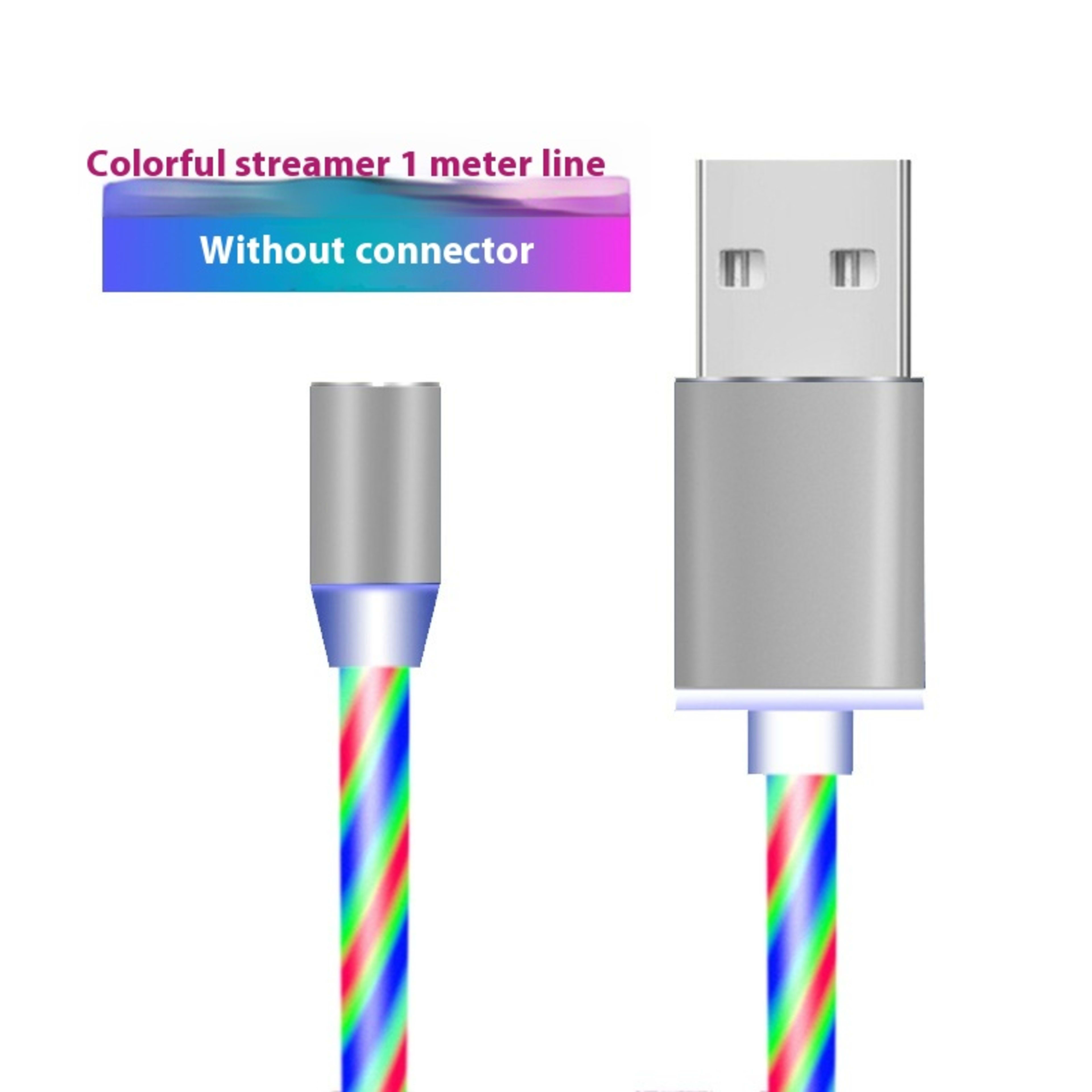 Colorful Streamer Mobile Phone Cable Magnetic Three-in-one USB Data Cable 10