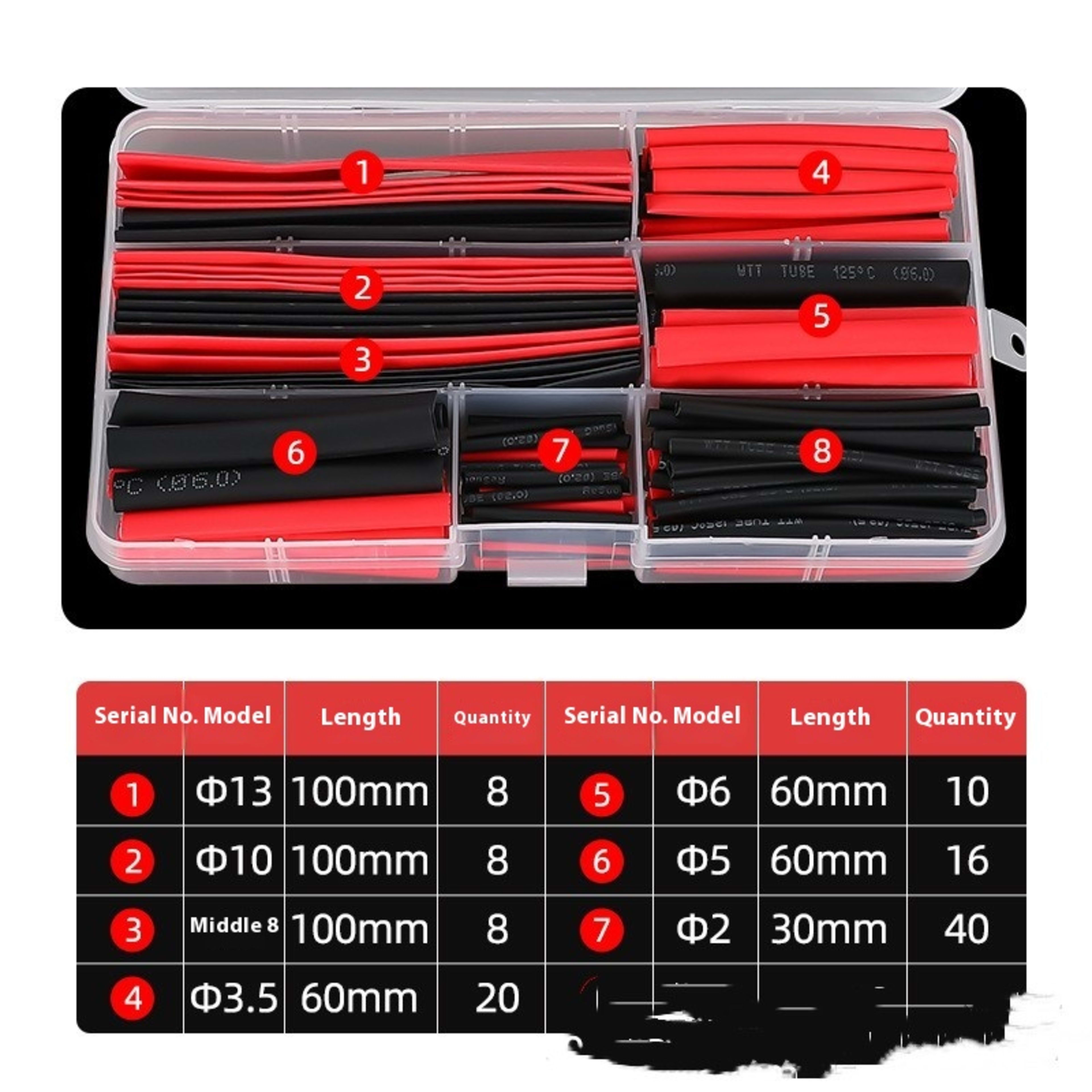 150pcs Boxed Environmental Protection Heat Shrinkable Sleeve Tube 5