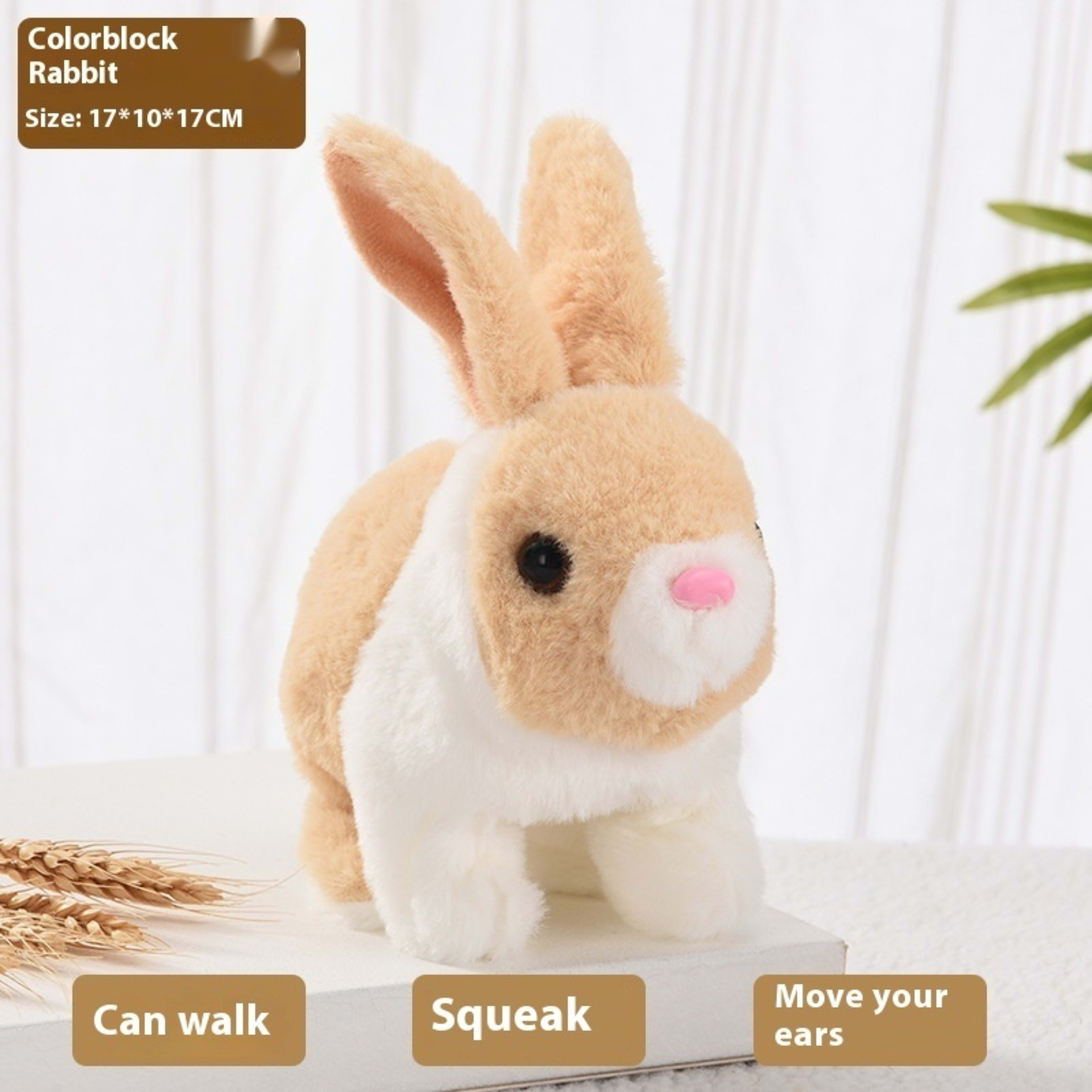 Plush Electric Walking And Moving Mouth Shaking Ears Long-haired Rabbit Pet Toy 5