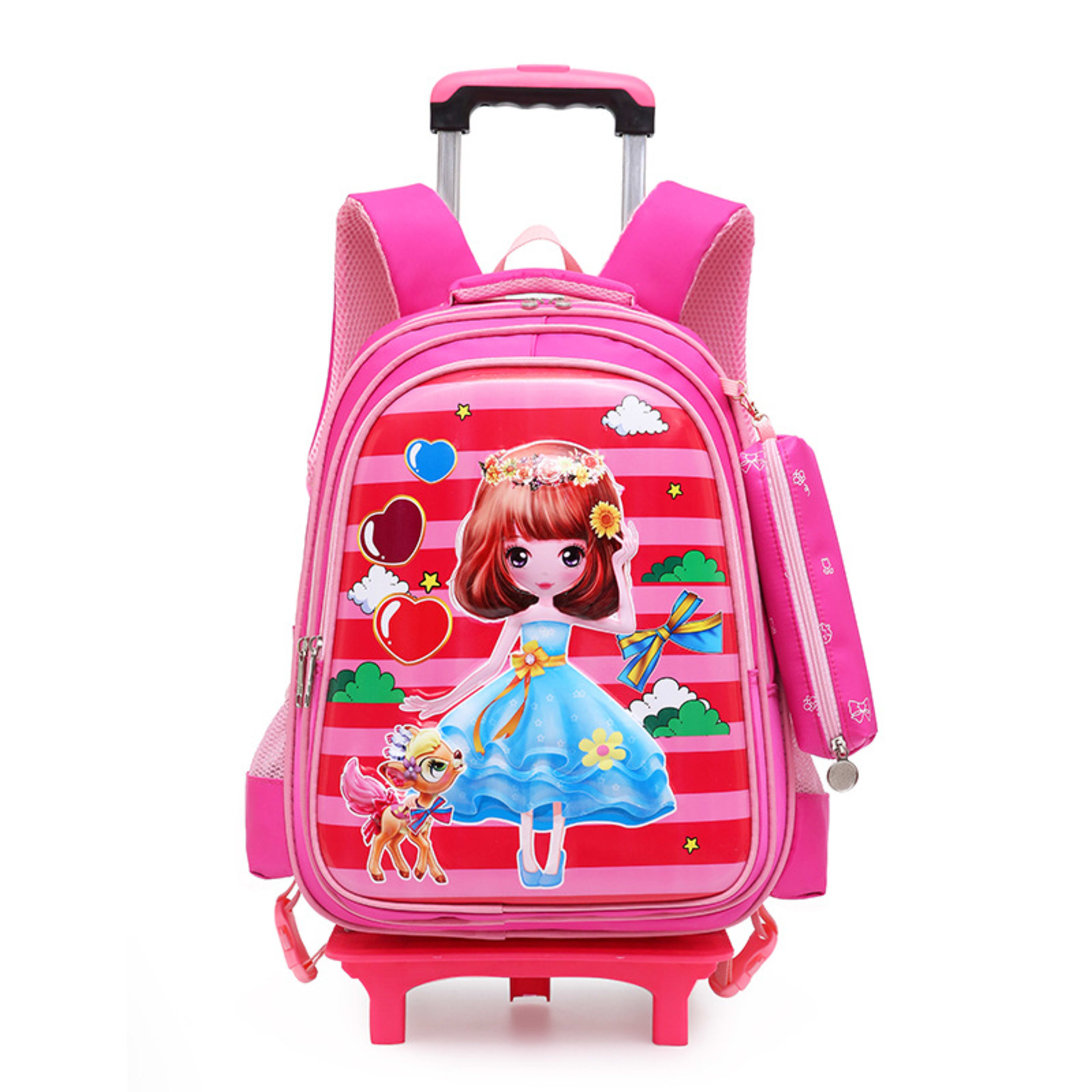 Trolley Primary School Waterproof 3D Car Detachable Burden Reduction Children Backpack 2
