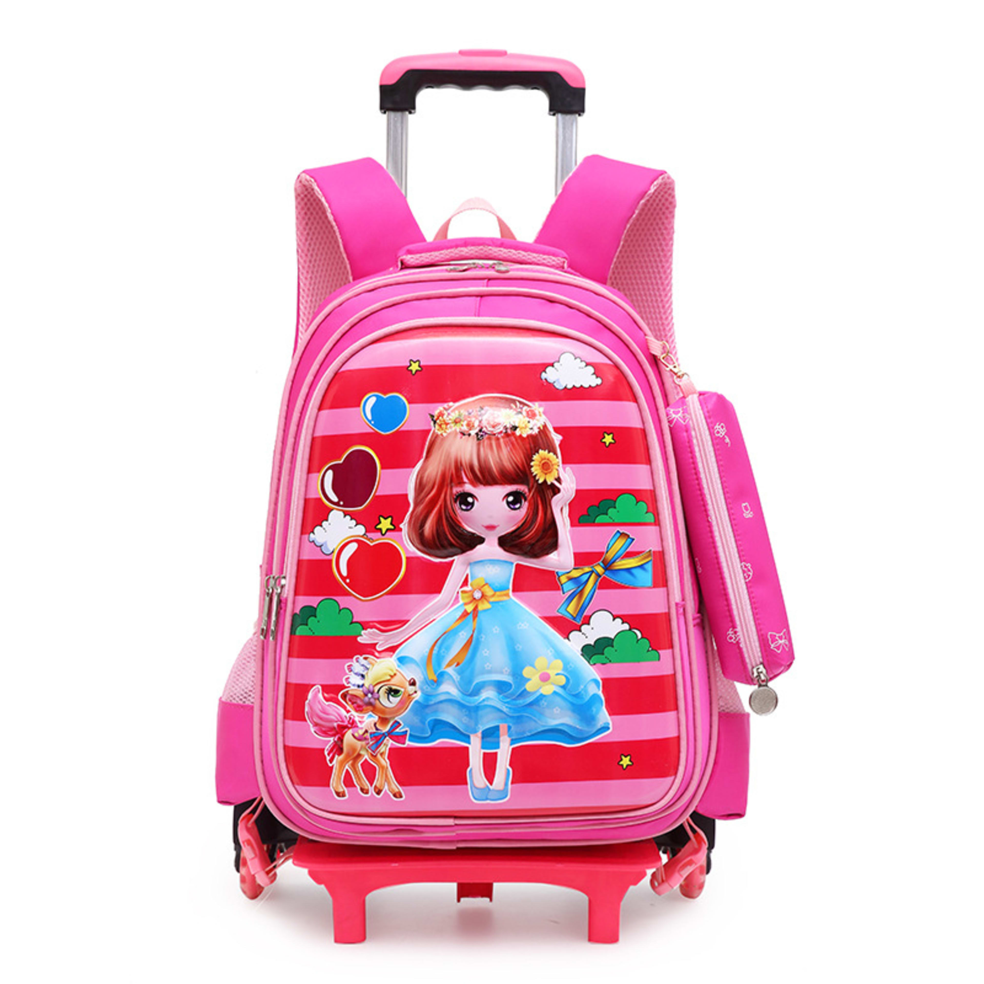 Trolley Primary School Waterproof 3D Car Detachable Burden Reduction Children Backpack 5