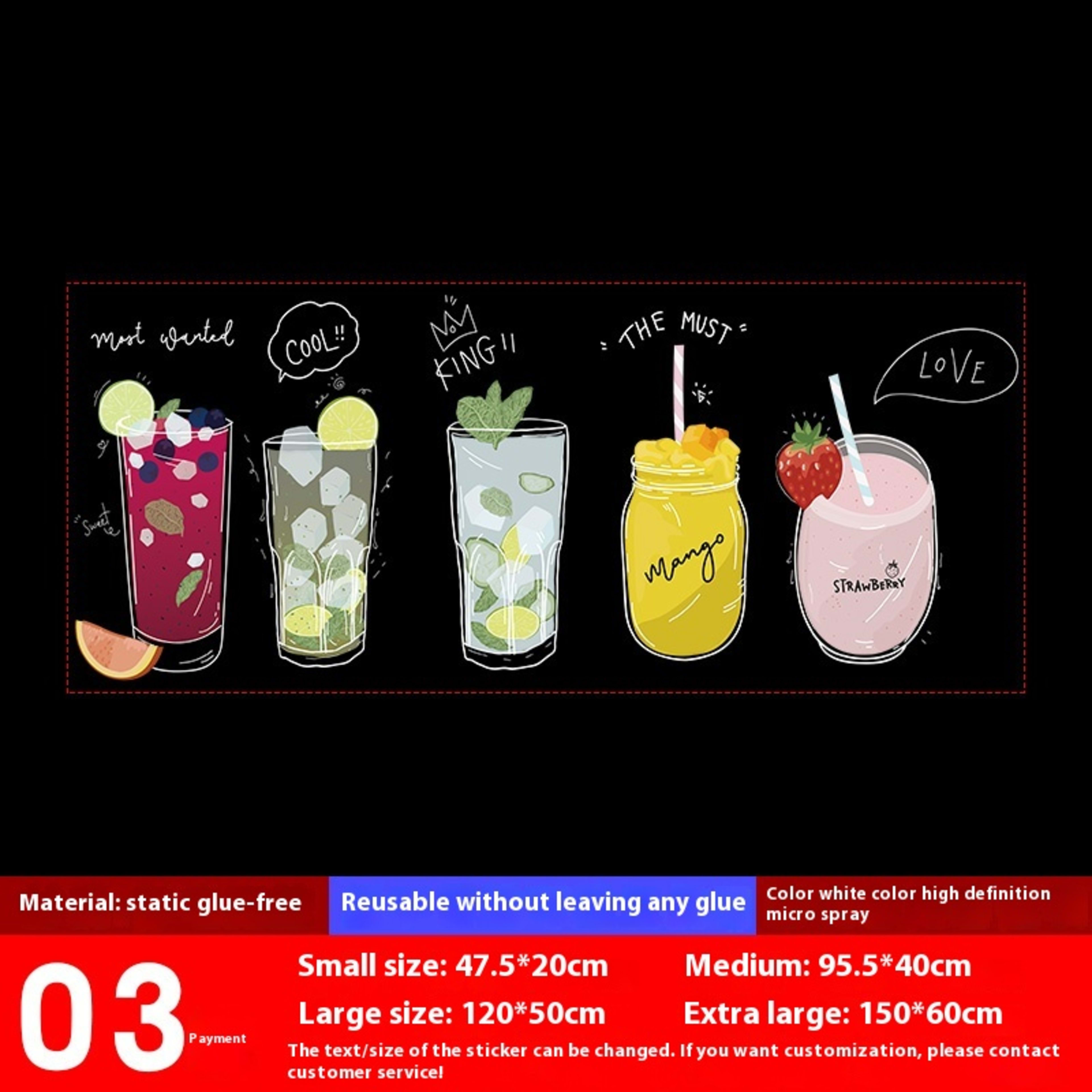Milk Tea Shop Decoration Decoration Glass Doors Stickers 10