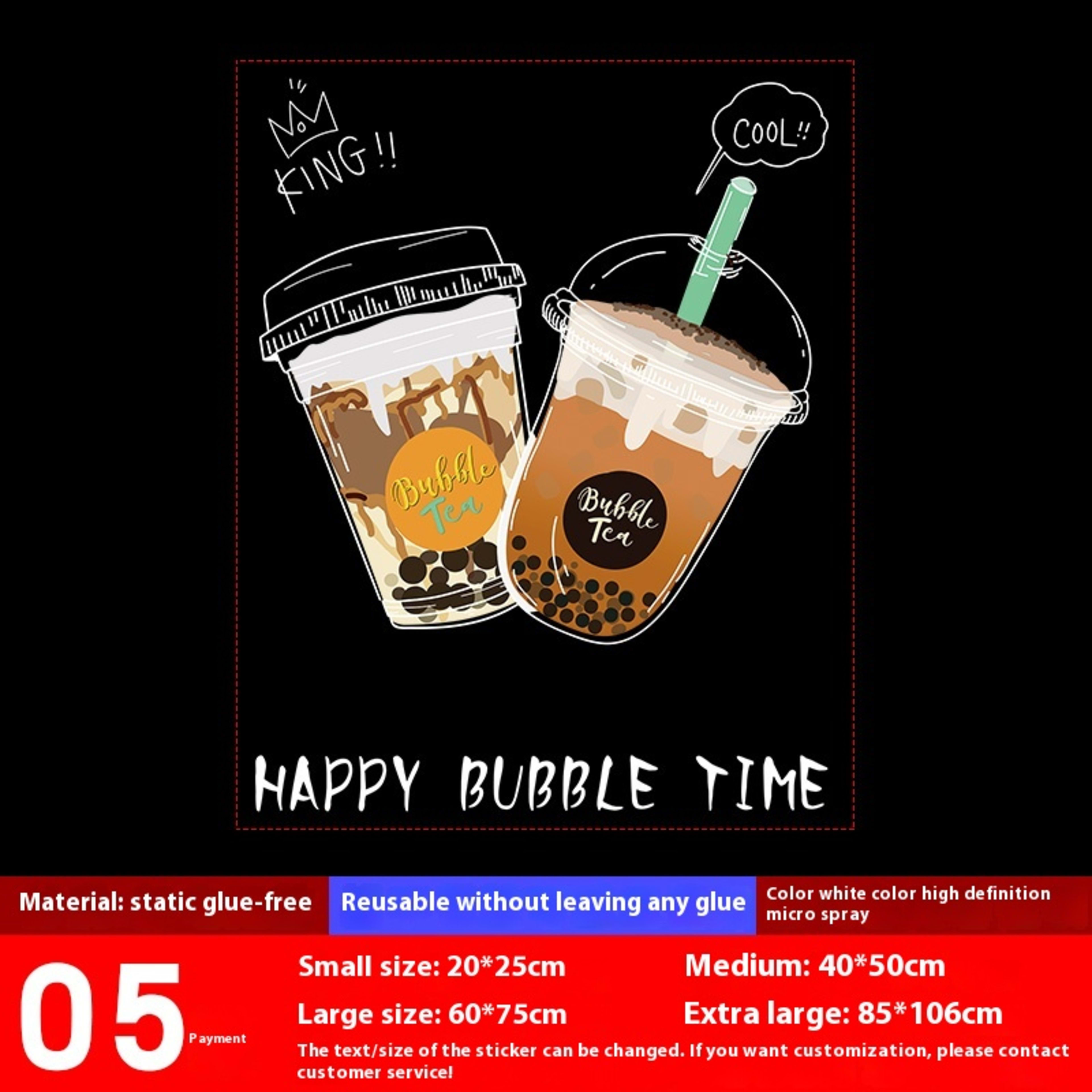 Milk Tea Shop Decoration Decoration Glass Doors Stickers 11