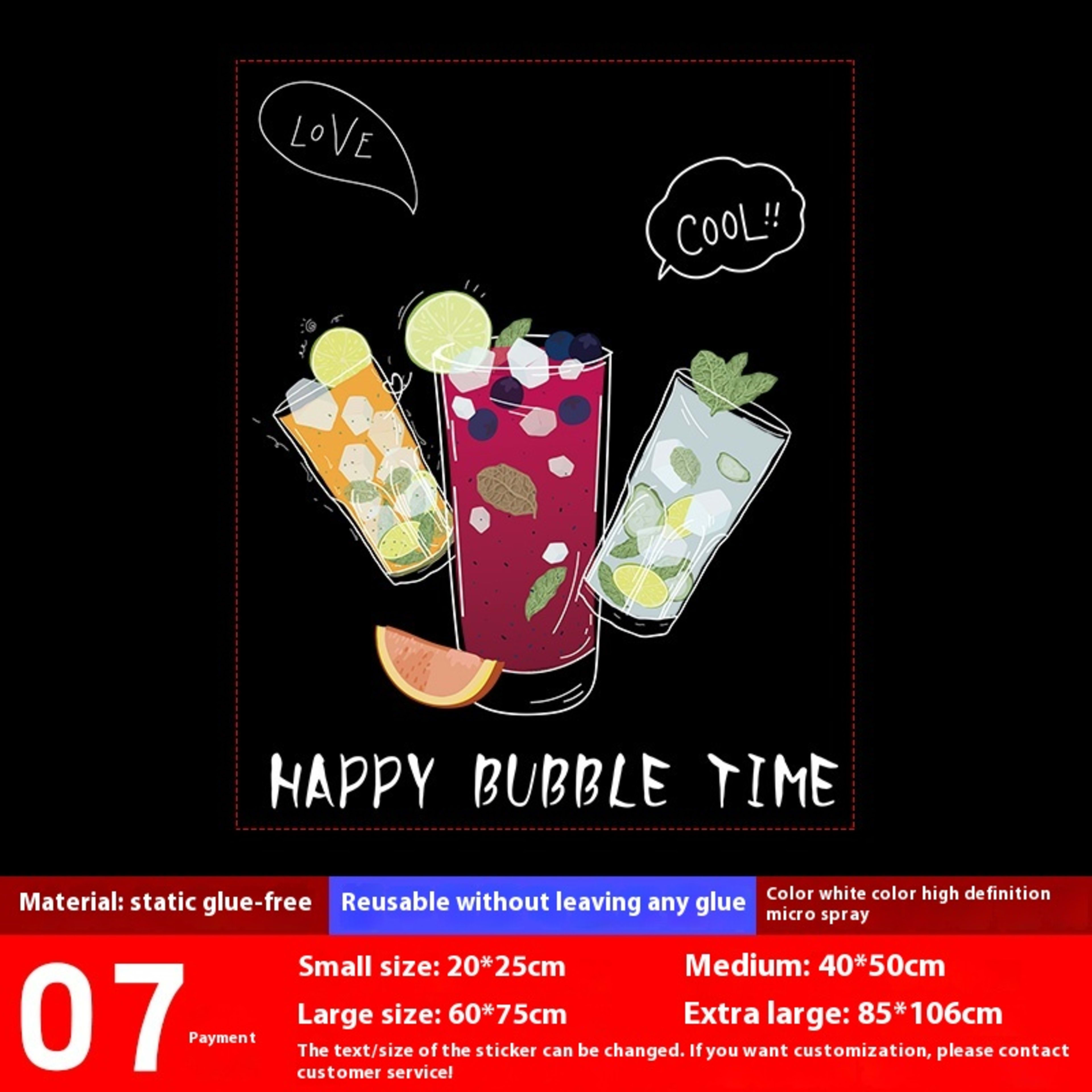 Milk Tea Shop Decoration Decoration Glass Doors Stickers 7
